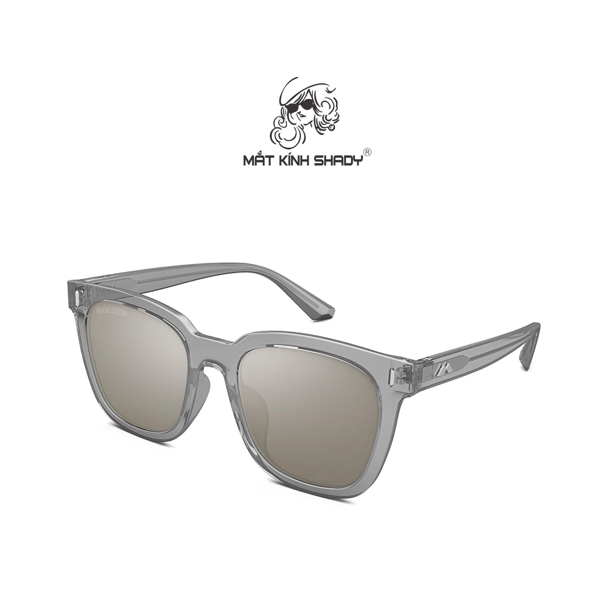Kính Mát Chính Hãng Molsion Dáng Vuông Thời Trang Nam, Nhựa Acetate Cao Cấp - MS3009