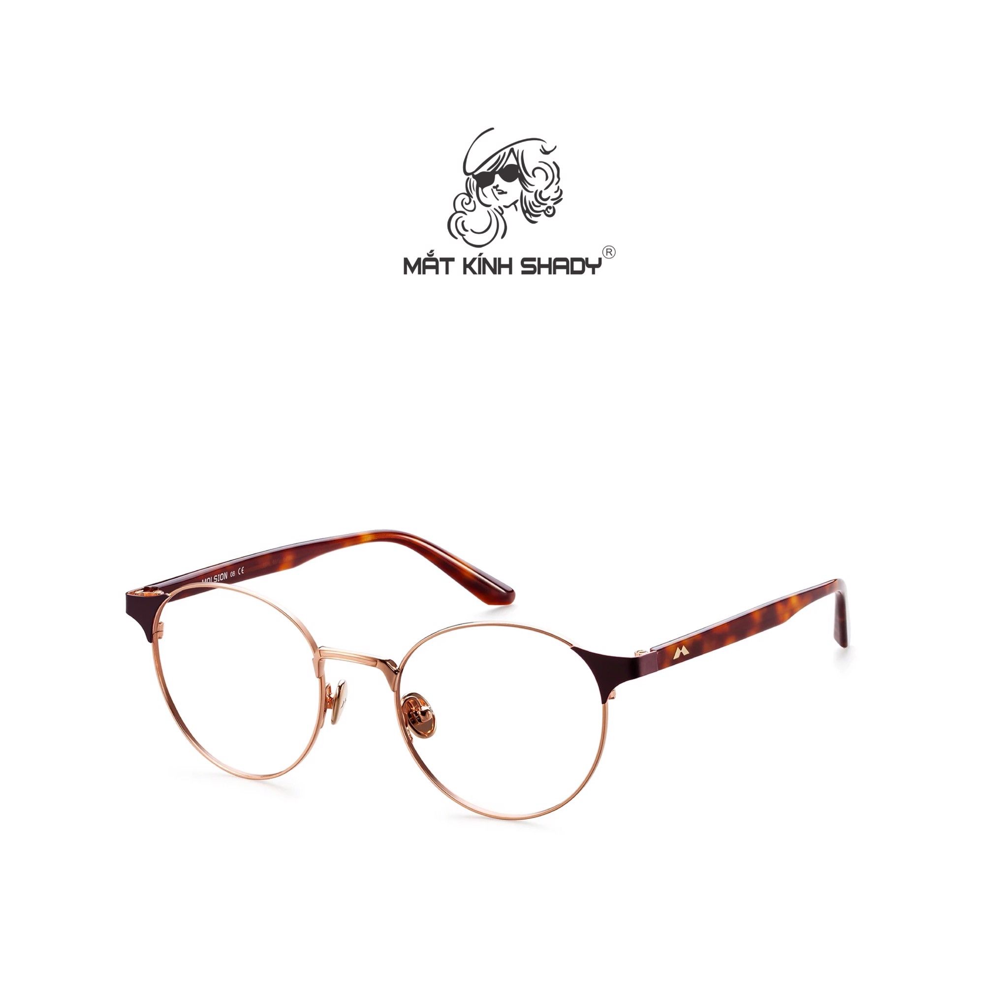 Gọng Kính Cận Chính Hãng Molsion Unisex, Hợp Kim Cao Cấp - MJ7011
