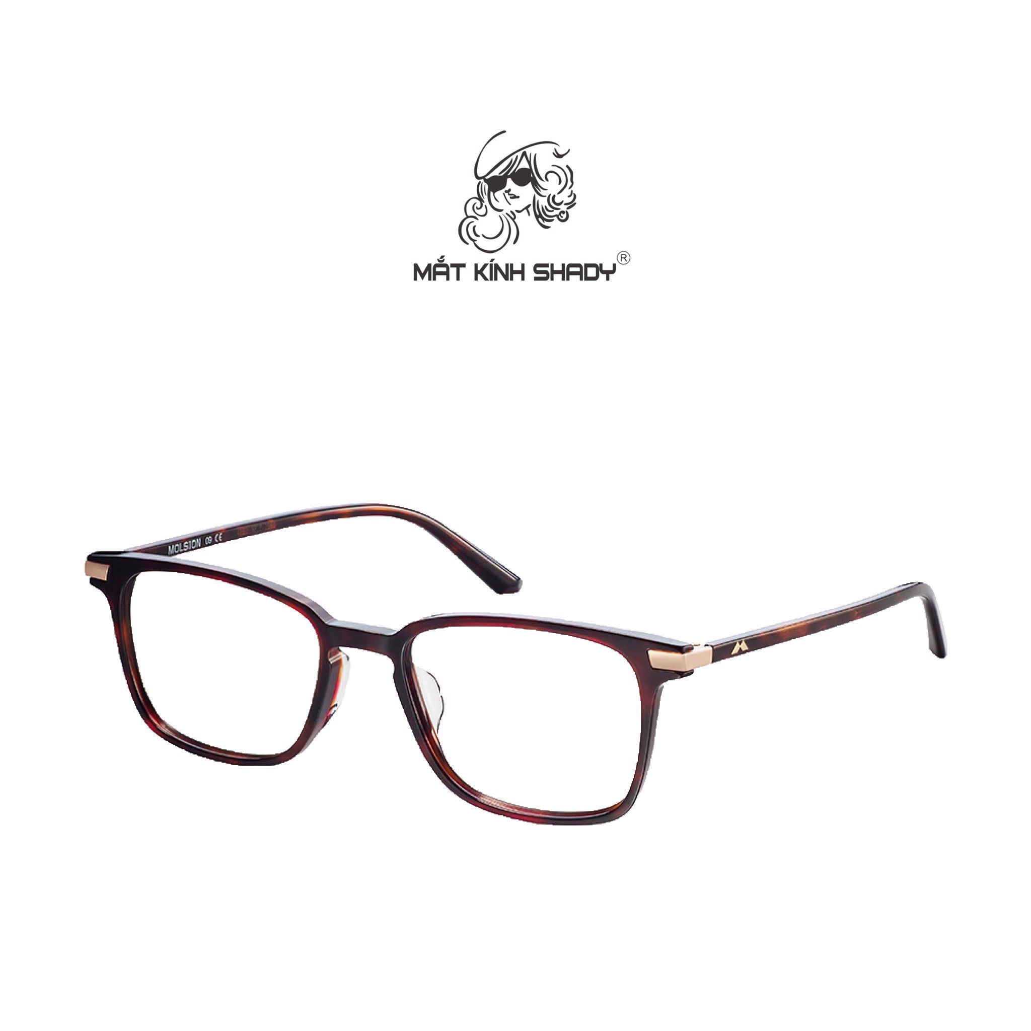 Gọng Kính Cận Chính Hãng Molsion Unisex, Chất Nhựa Acetate Nguyên Khối - MJ3003
