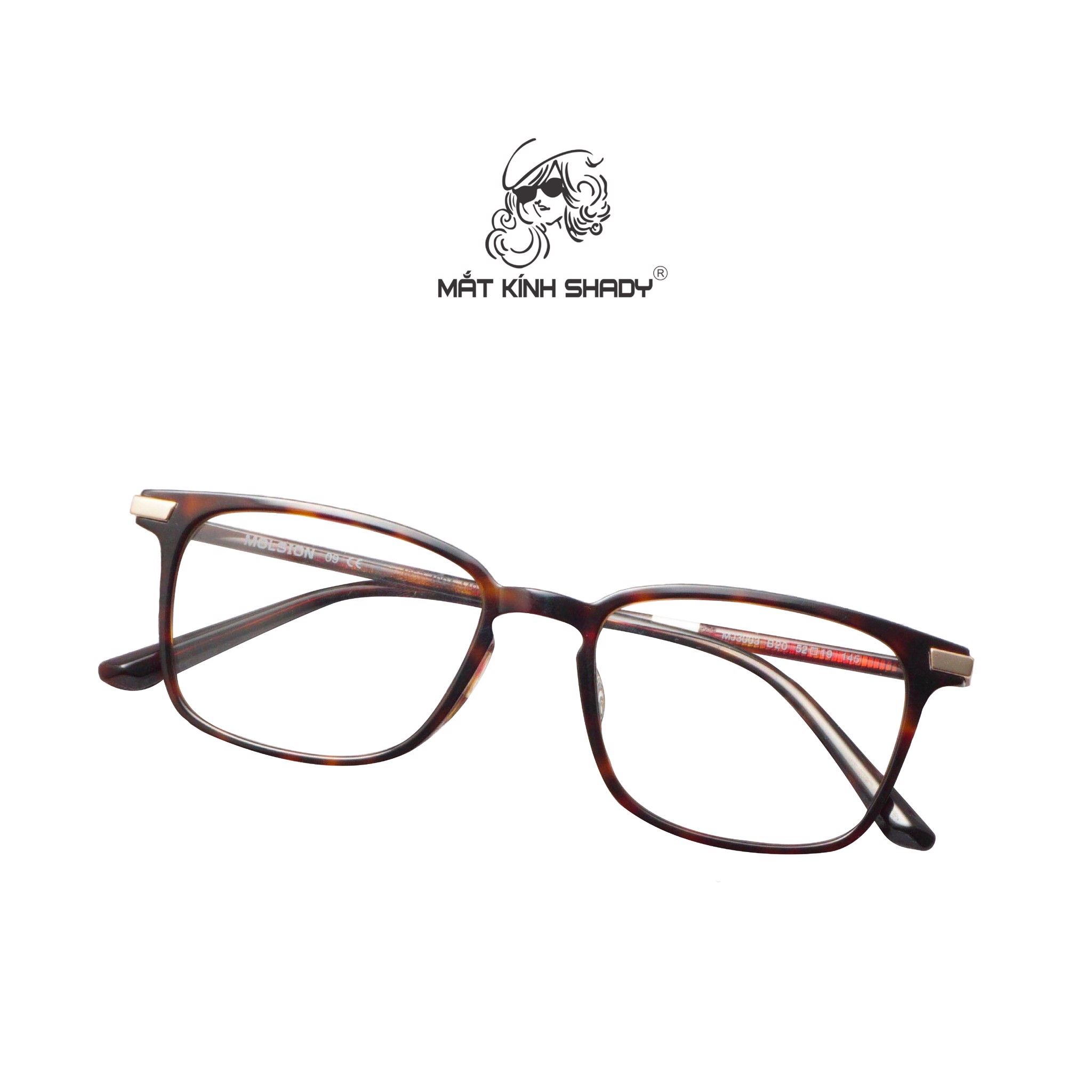 Gọng Kính Cận Chính Hãng Molsion Unisex, Chất Nhựa Acetate Nguyên Khối - MJ3003