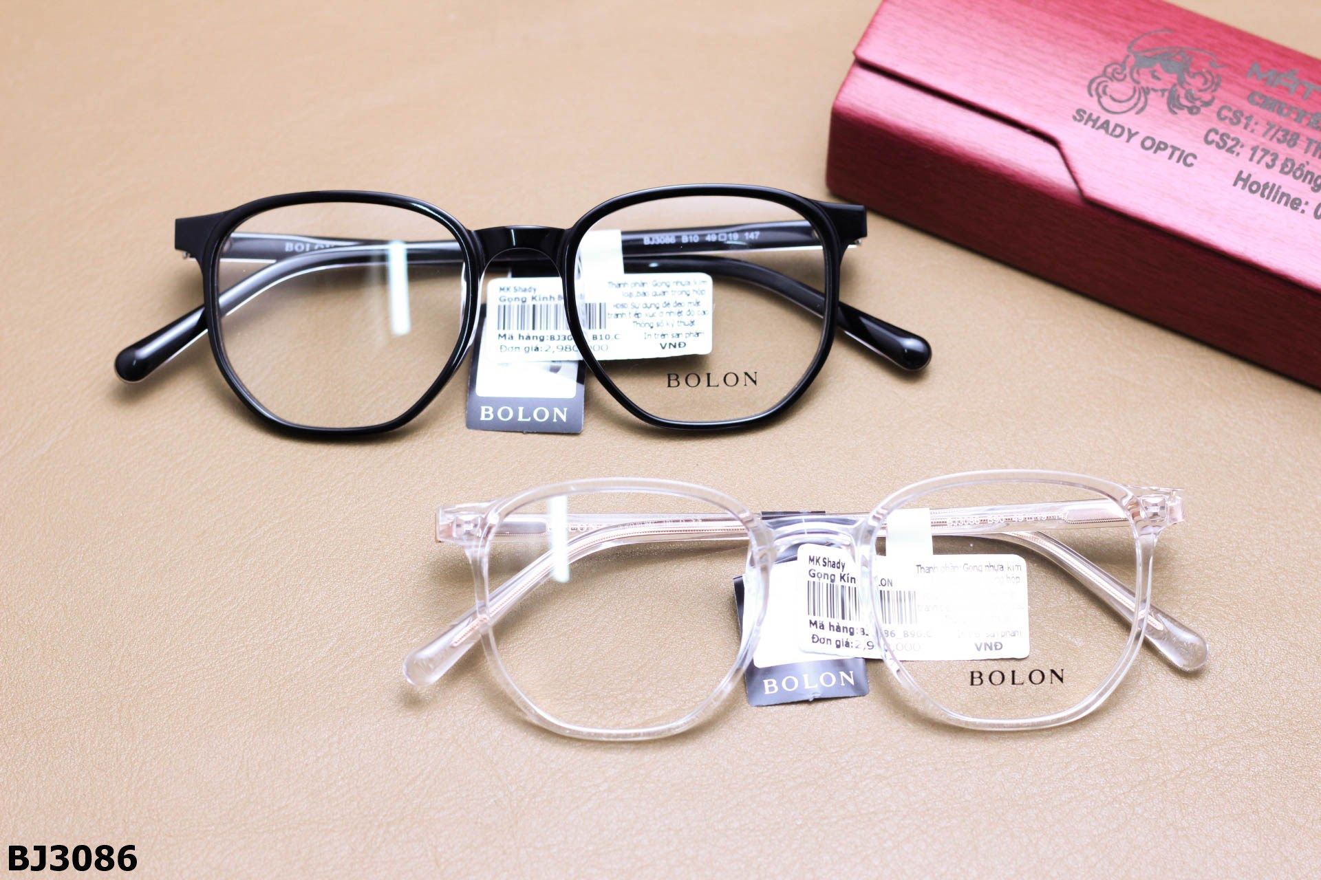 Gọng Kính Cận Chính Hãng Bolon Thời Trang Unisex, Chất Nhựa Acetate Nguyên Khối - BJ3086