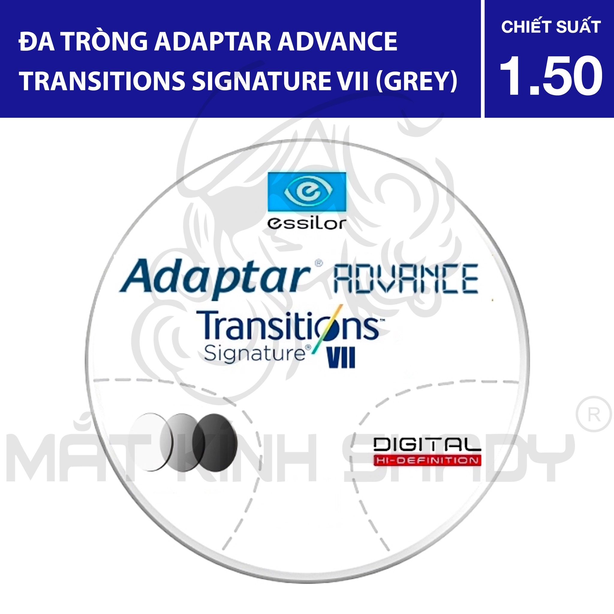 Đa tròng Adaptar Advance Transitions VII (Grey) - 1.50