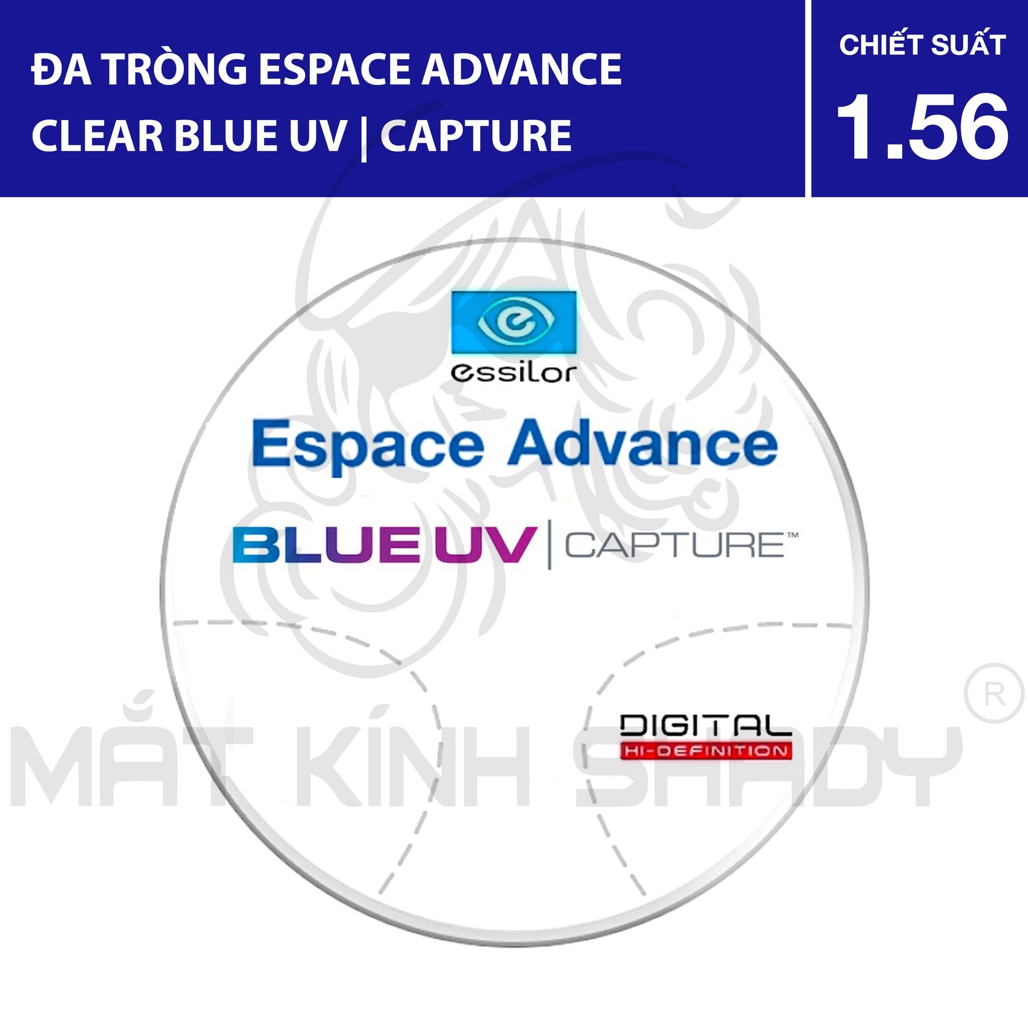 Đa tròng Espace Advance Clear Blue UV | Capture® - 1.56