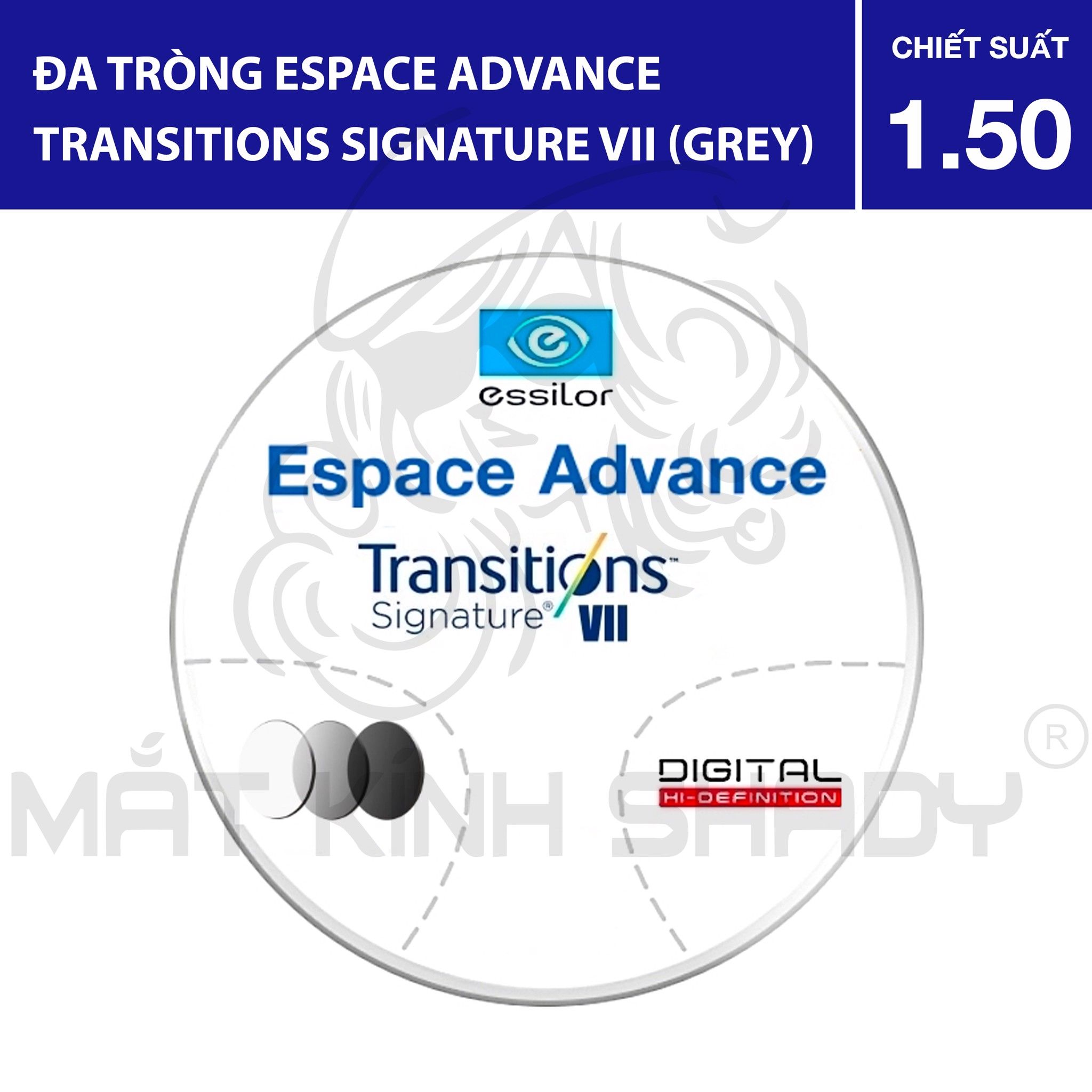 Đa tròng Espace Advance Transitions Signature VII (Grey) - 1.50