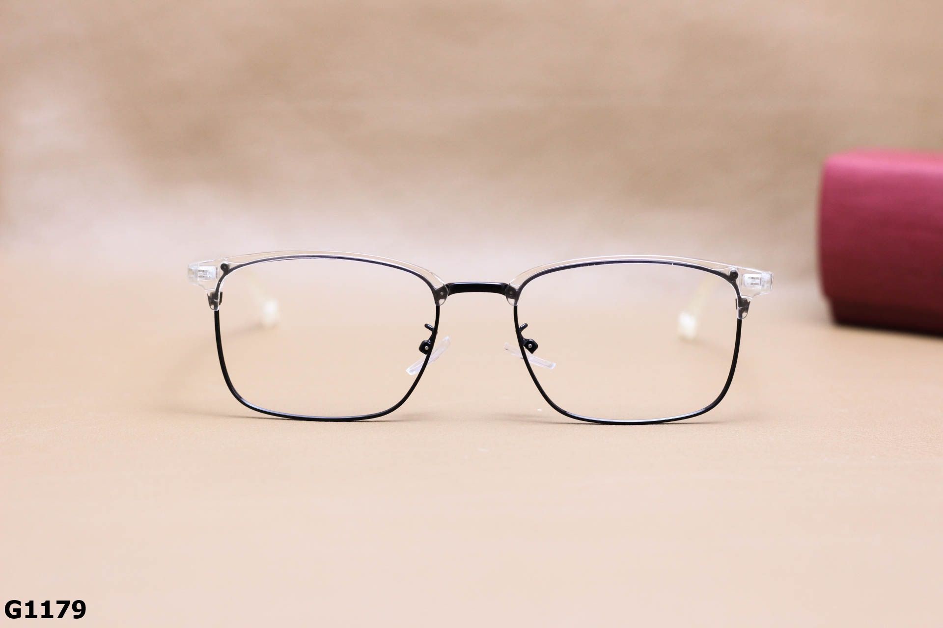 Gọng Kính Cận Hợp Kim Vuông Nửa Viền Thời Trang Unisex - G1179