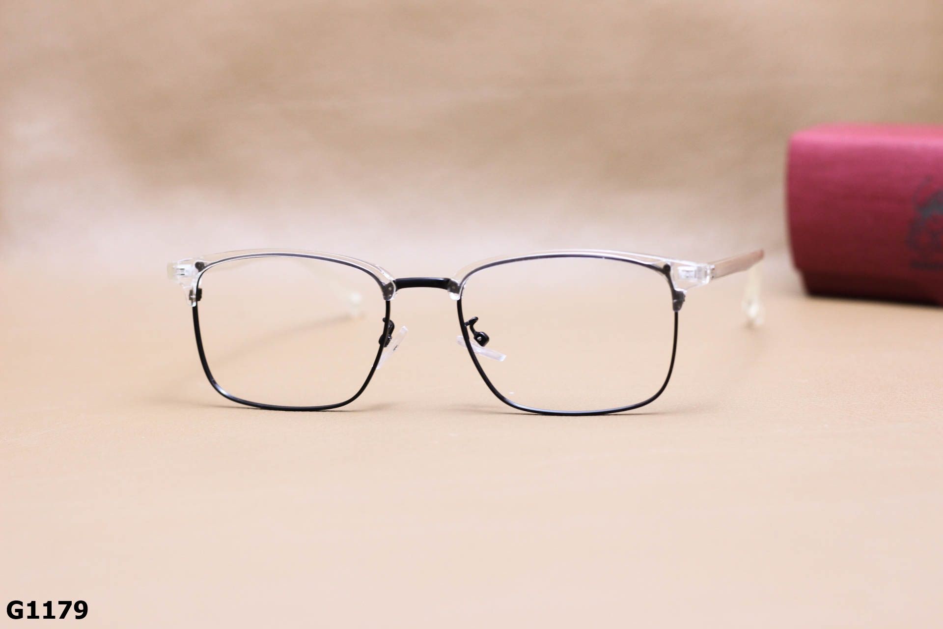 Gọng Kính Cận Hợp Kim Vuông Nửa Viền Thời Trang Unisex - G1179