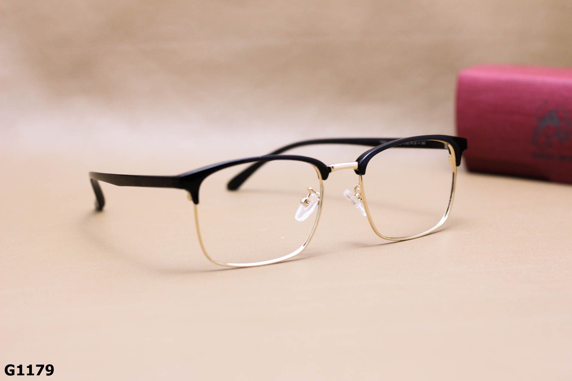 Gọng Kính Cận Hợp Kim Vuông Nửa Viền Thời Trang Unisex - G1179