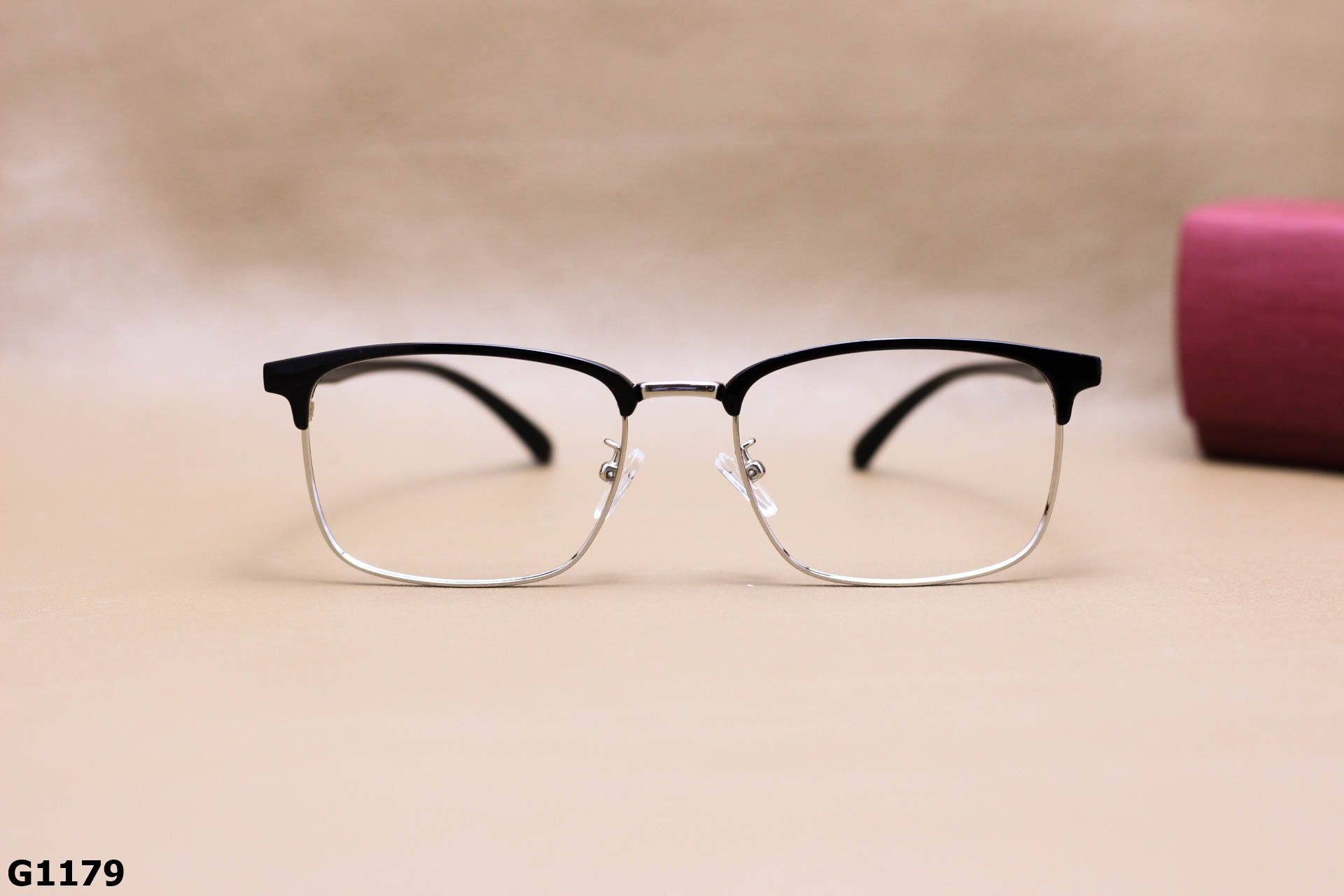 Gọng Kính Cận Hợp Kim Vuông Nửa Viền Thời Trang Unisex - G1179