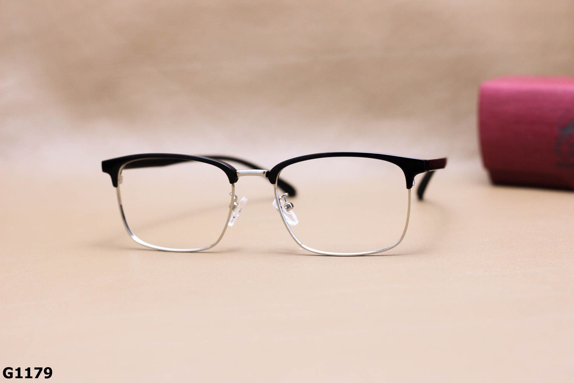Gọng Kính Cận Hợp Kim Vuông Nửa Viền Thời Trang Unisex - G1179
