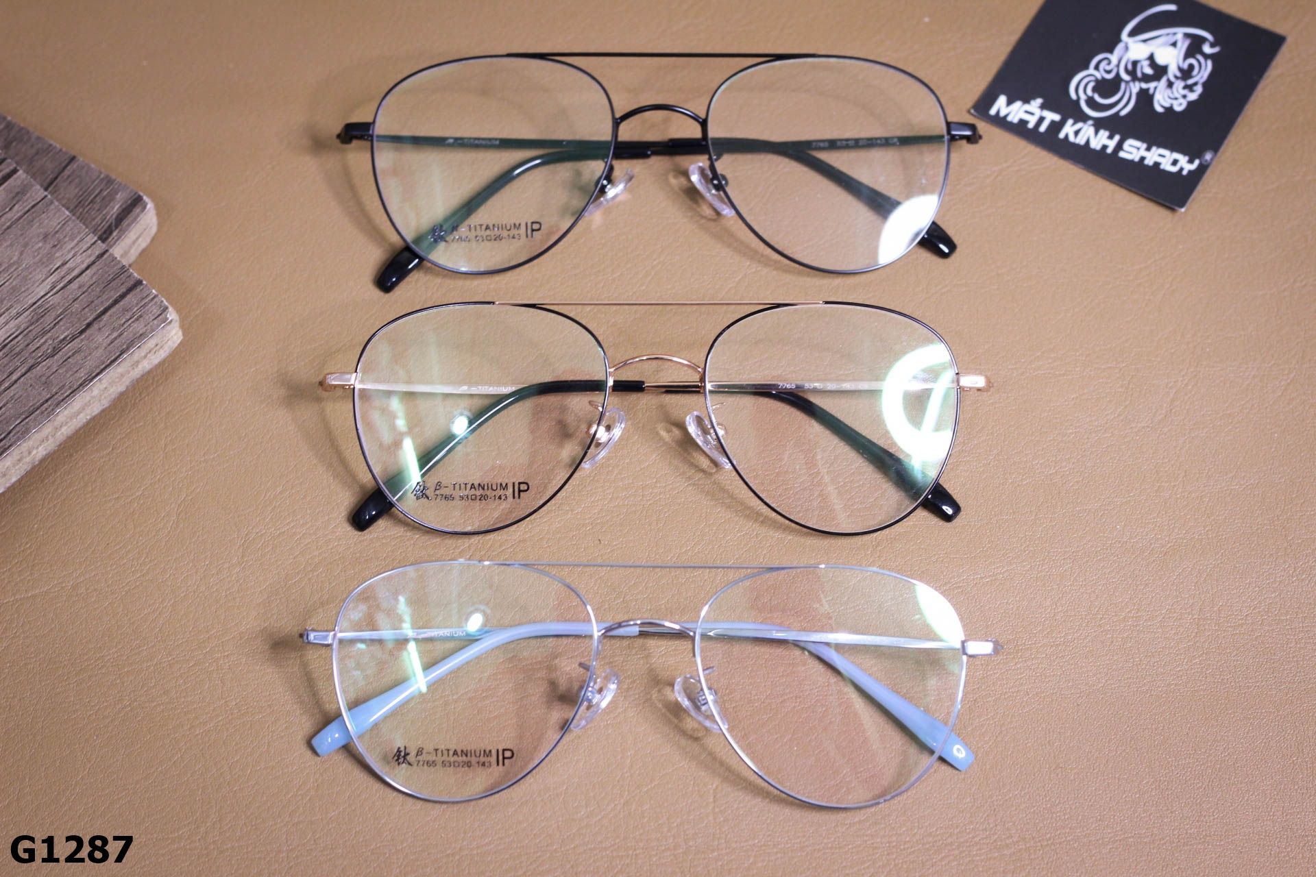 Gọng Kính Cận Thời Trang Unisex, Chất Liệu Titanium Cao Cấp Thanh Mảnh - G1287