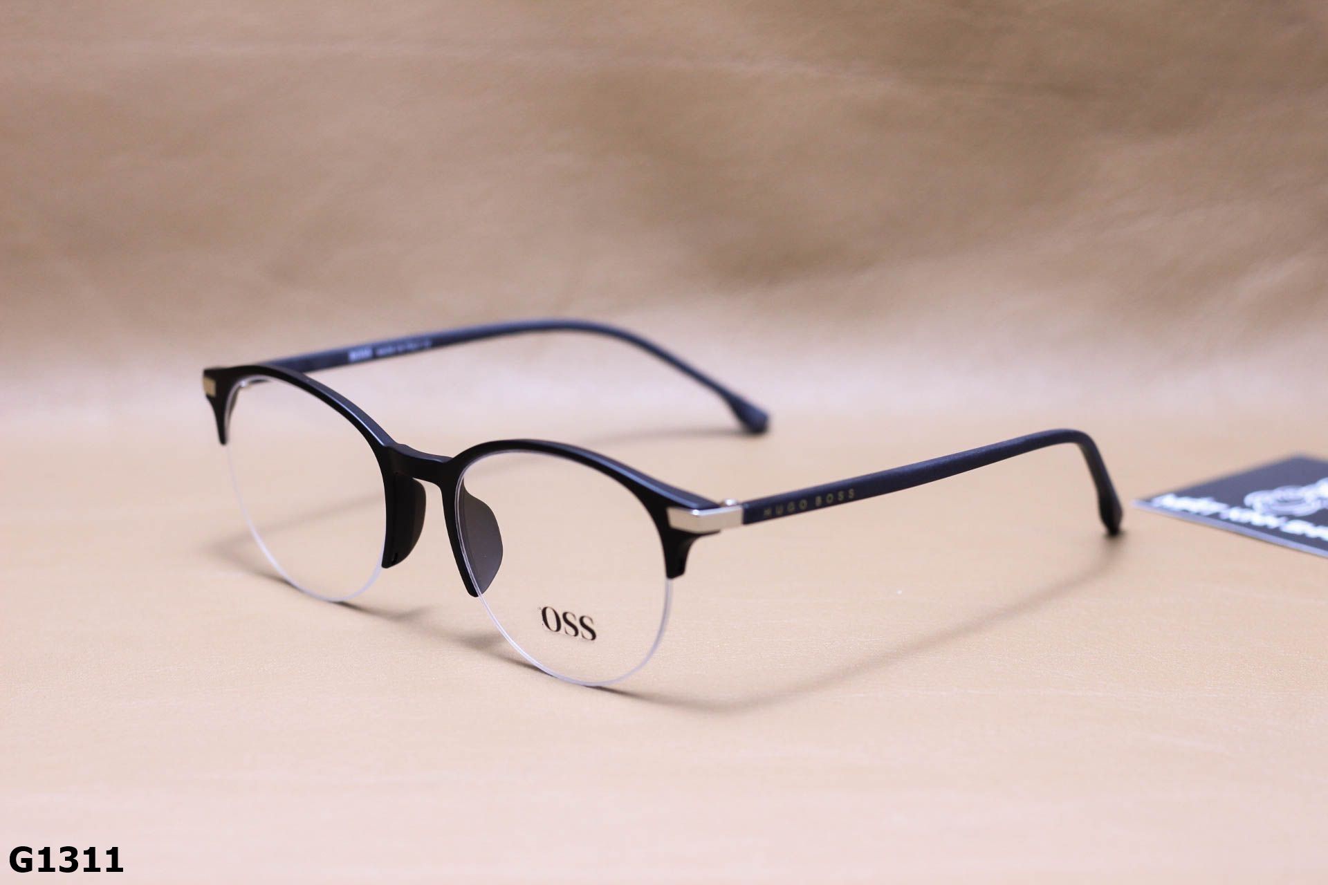Gọng Kính Cận Nhựa Dẻo Cao Cấp, Dáng Mắt Mèo Nửa Viền Unisex - G1311