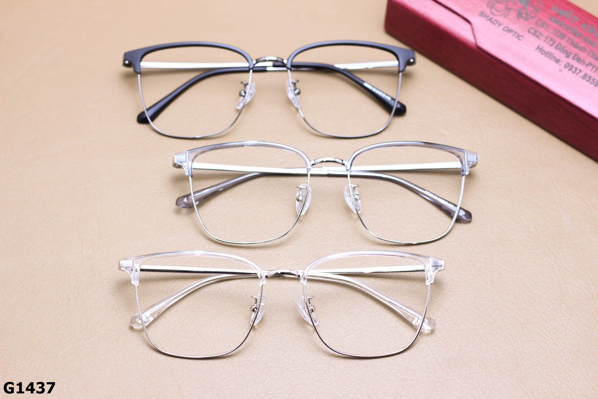 Gọng Kính Cận Hợp Kim Thời Trang Nửa Gọng Unisex - G1437