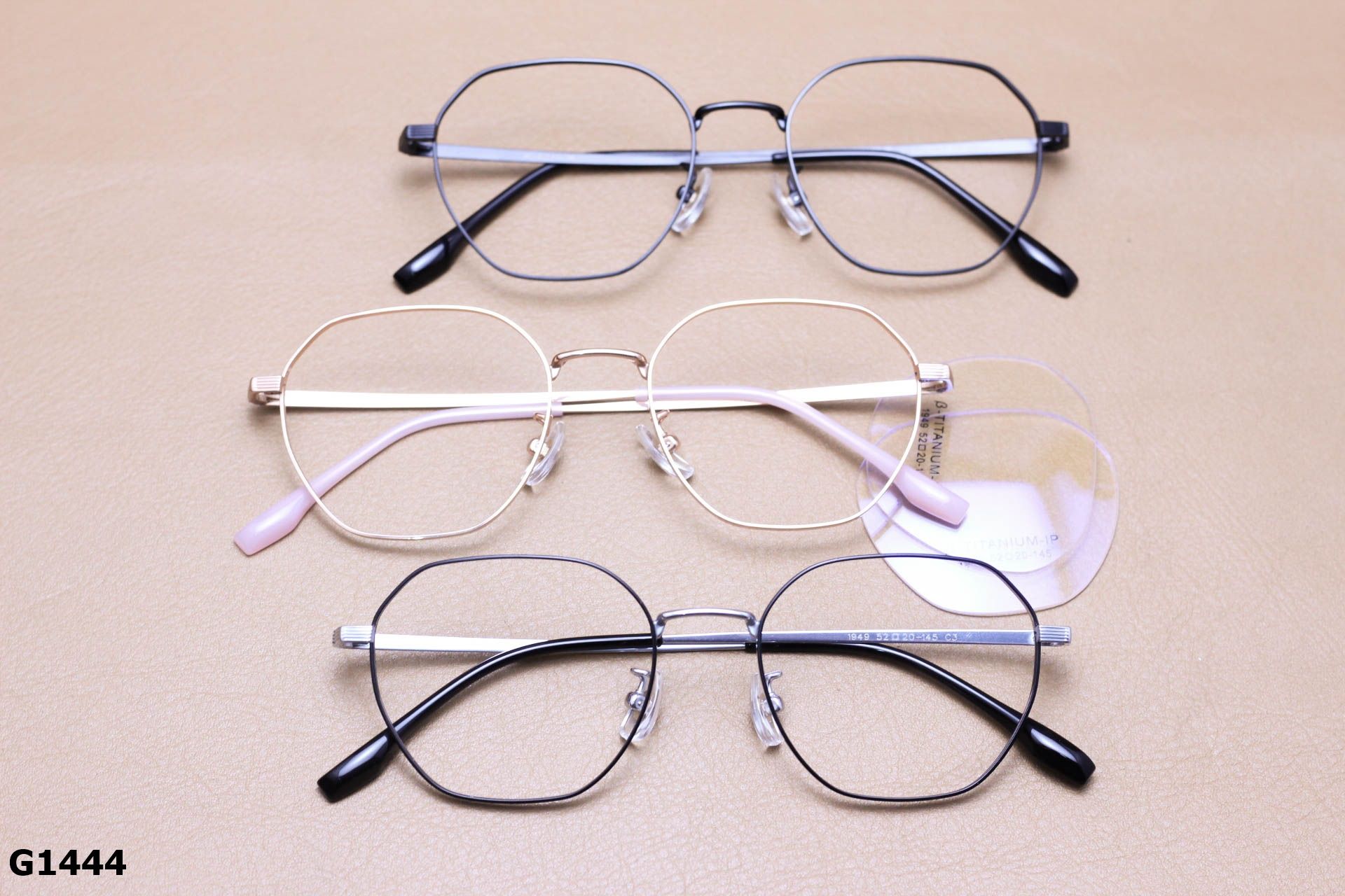 Gọng Kính Cận Titanium, Dáng Lục Giác Thời Trang Cao Cấp Unisex - G1444