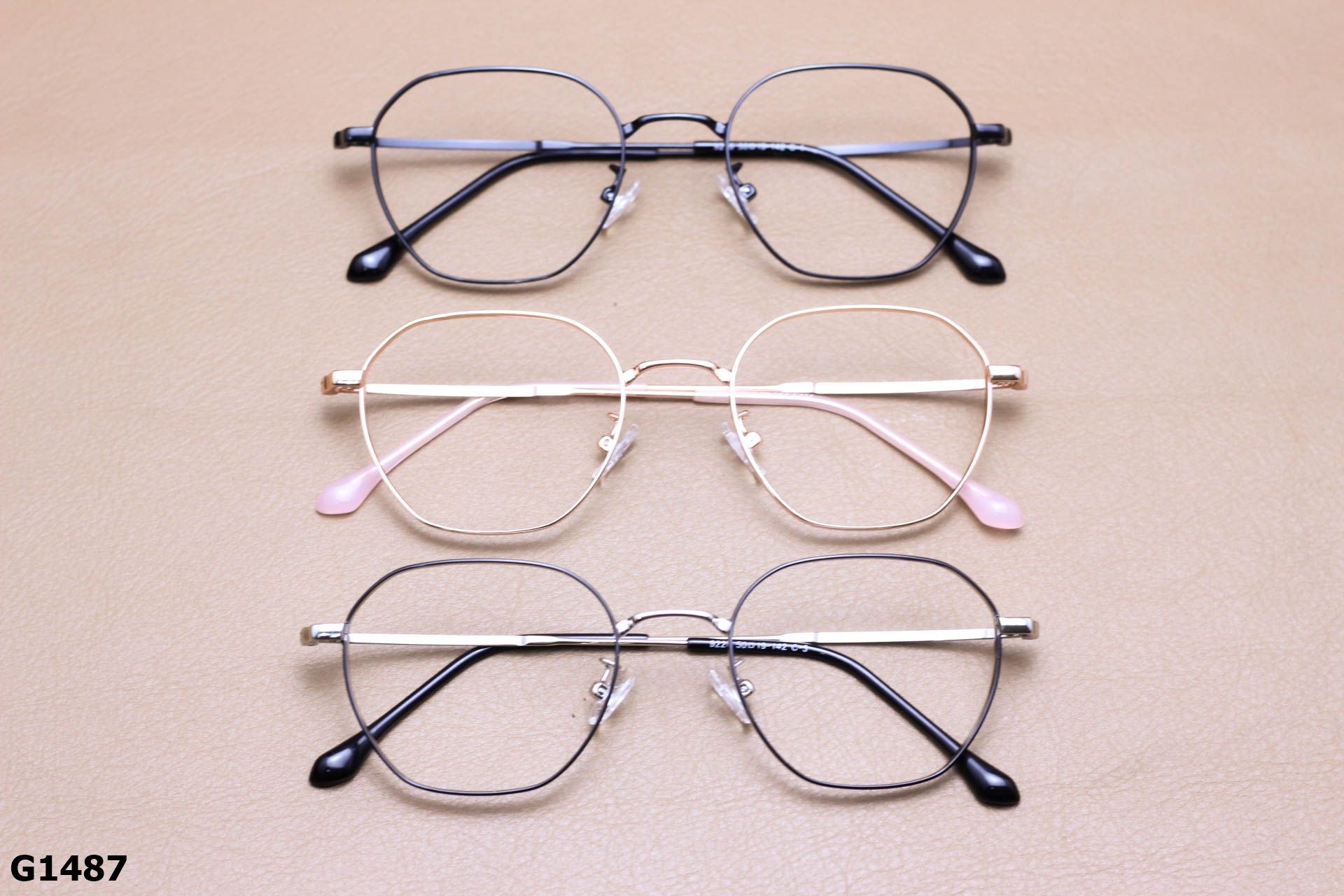 Gọng Kính Cận Thời Trang Lục Giác, Hợp Kim Unisex Thanh Mảnh - G1487
