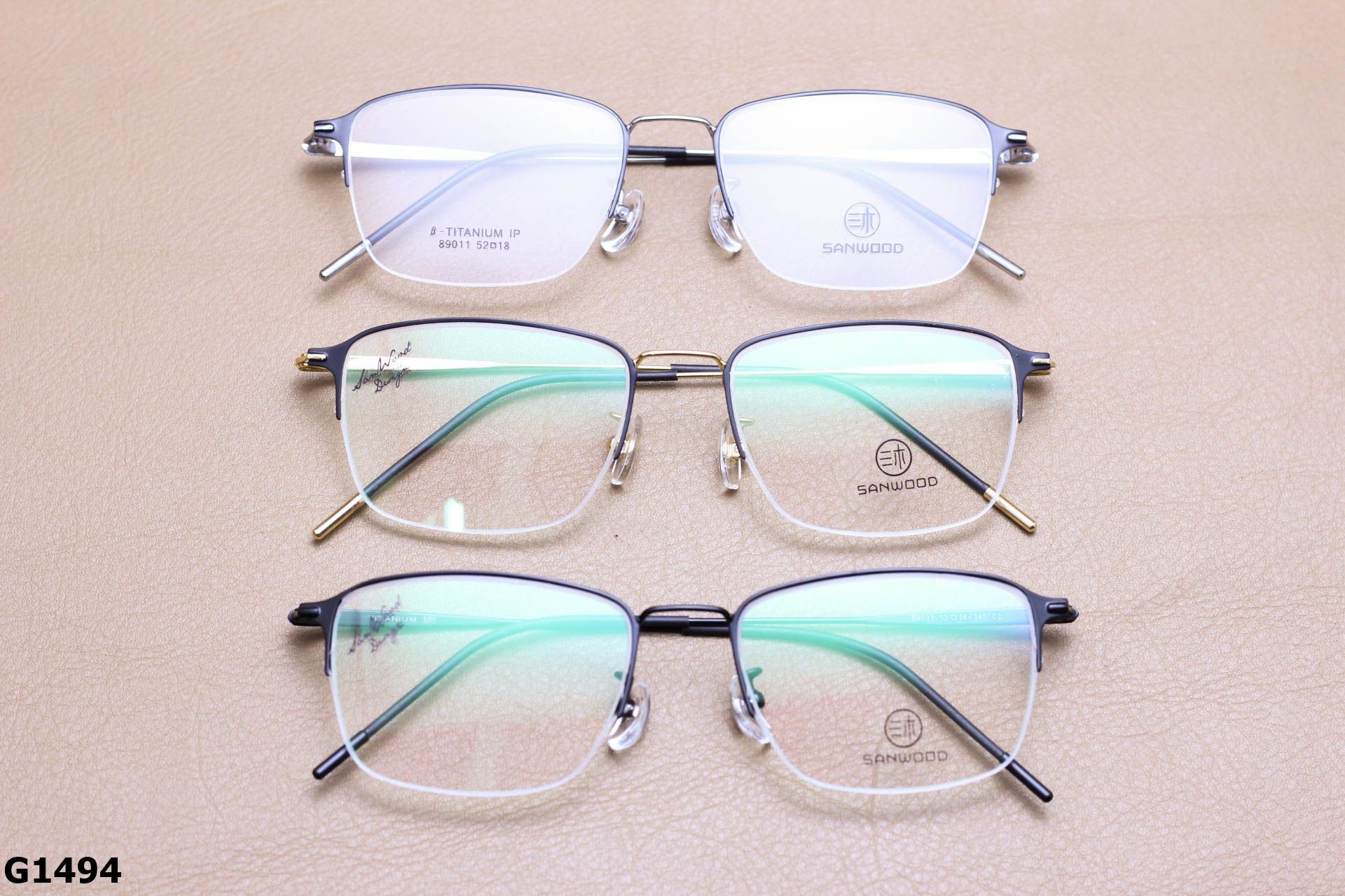 Gọng Kính Cận B-Titanium Cao Cấp, Nửa Viền Thời Trang Unisex - G1494