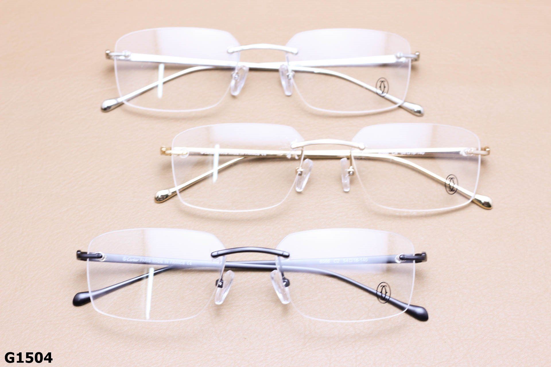 Gọng Kính Cận Thép Không Gỉ, Dáng Không Viền Unisex - G1504
