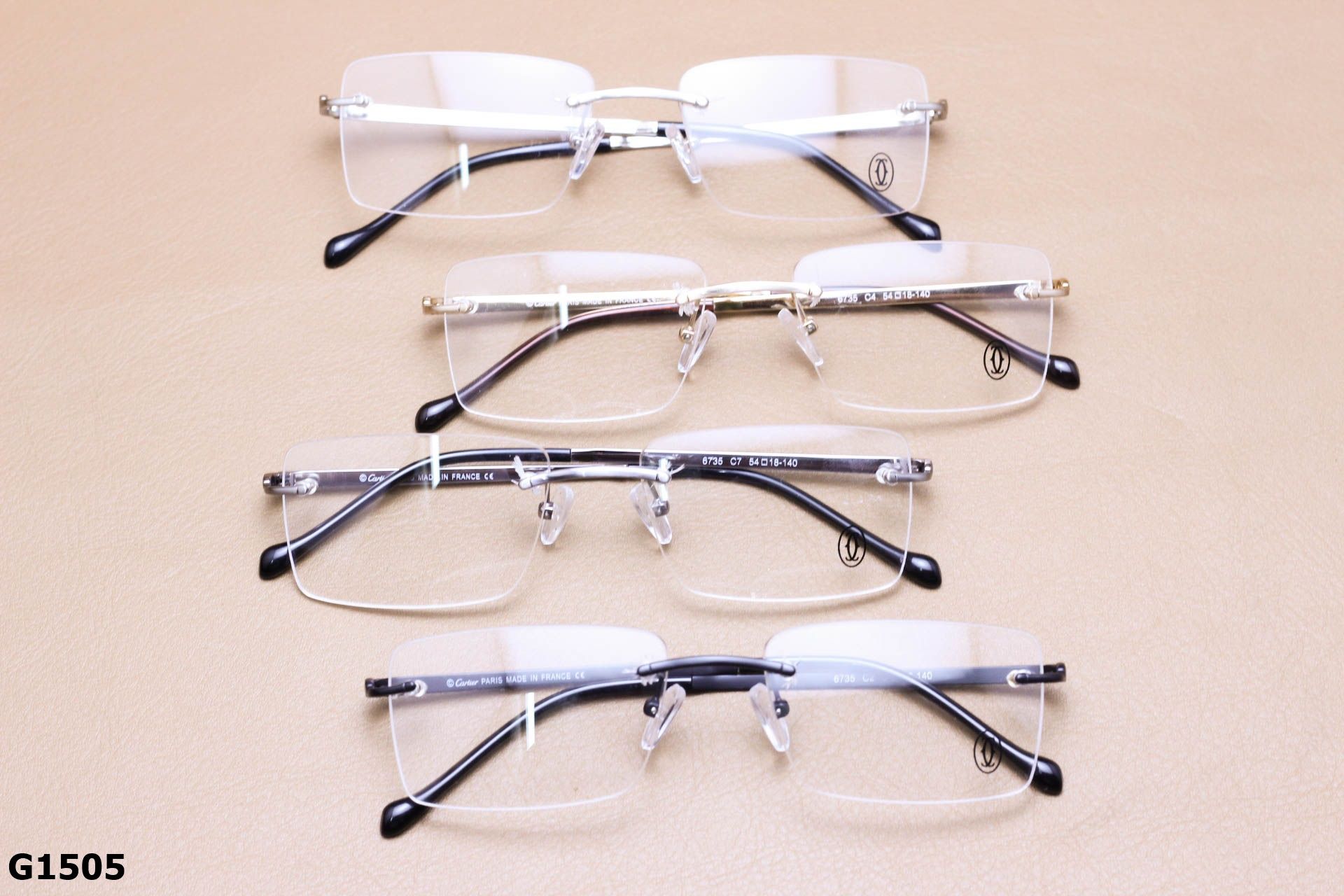 Gọng Kính Cận Thép Không Gỉ Cao Cấp, Gọng Khoan Unisex - G1505