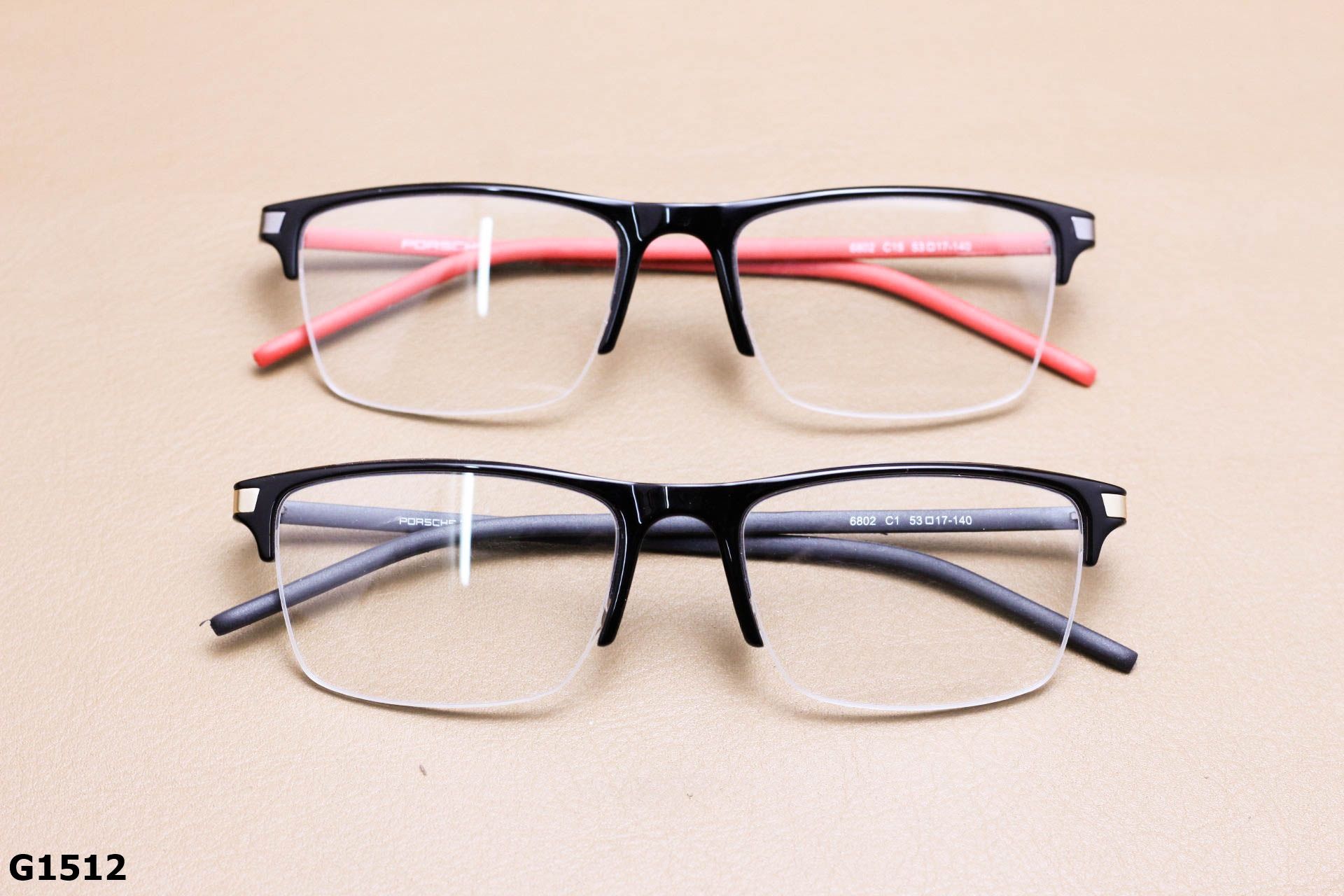 Gọng Kính Cận Nhựa Dẻo Ultem Vuông Nửa Viền Cao Cấp Unisex - G1512