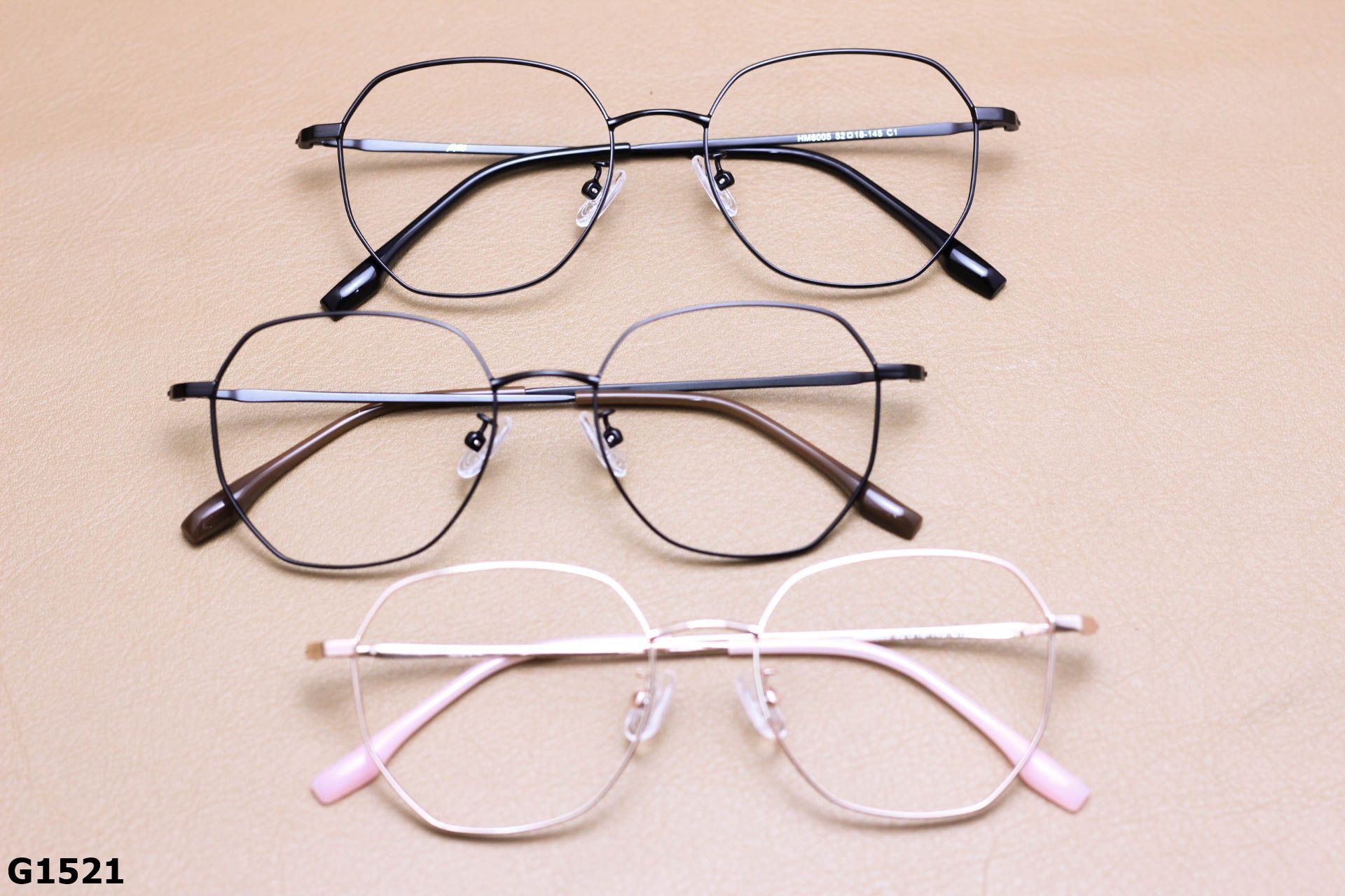 Gọng Kính Cận Hợp Kim Cao Cấp, Dáng Lục Giác Thời Trang Unisex - G1521