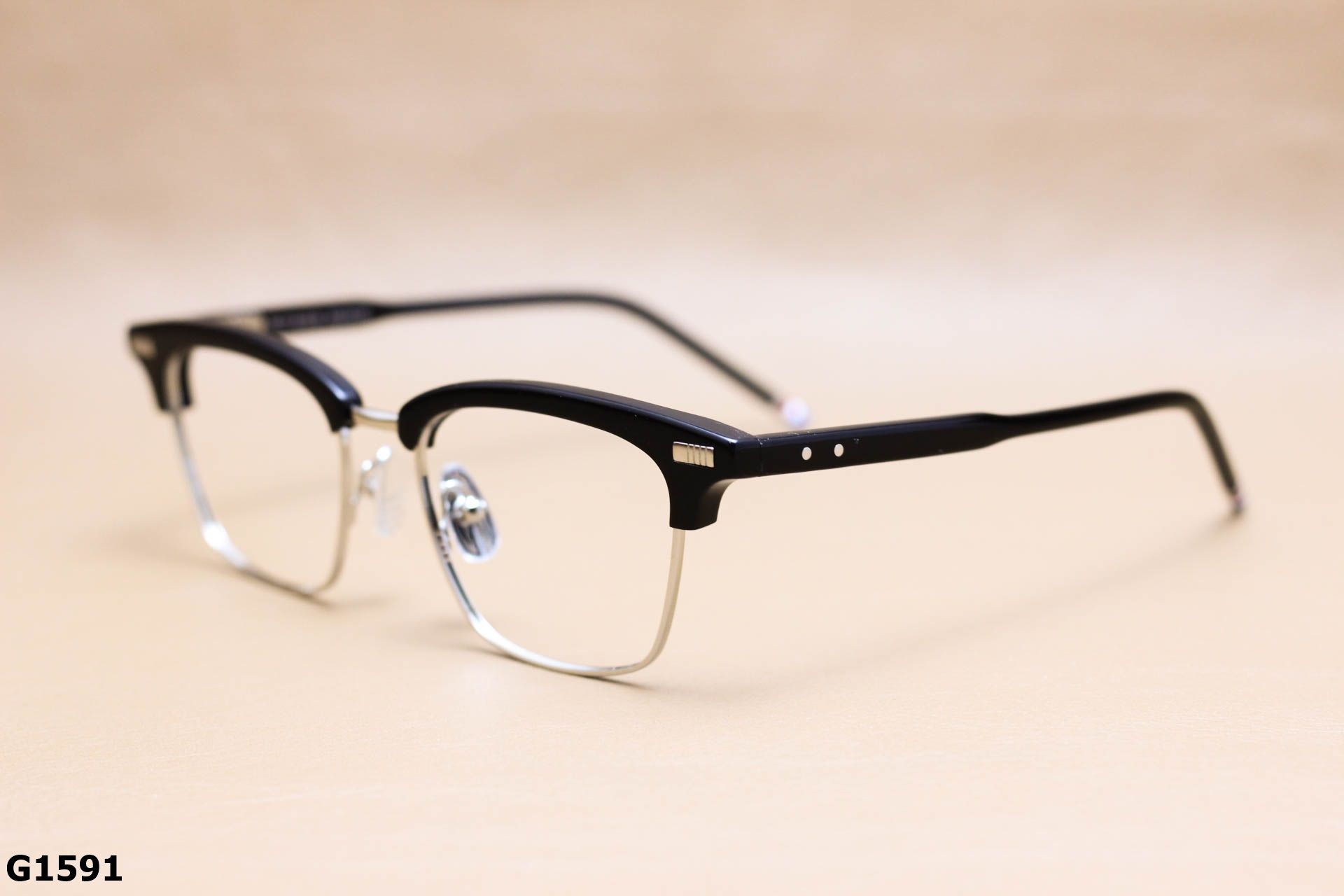 Gọng Kính Cận Nửa Viền Unisex, Chất Nhựa Acetate Nguyên Khối Cao Cấp - G1591
