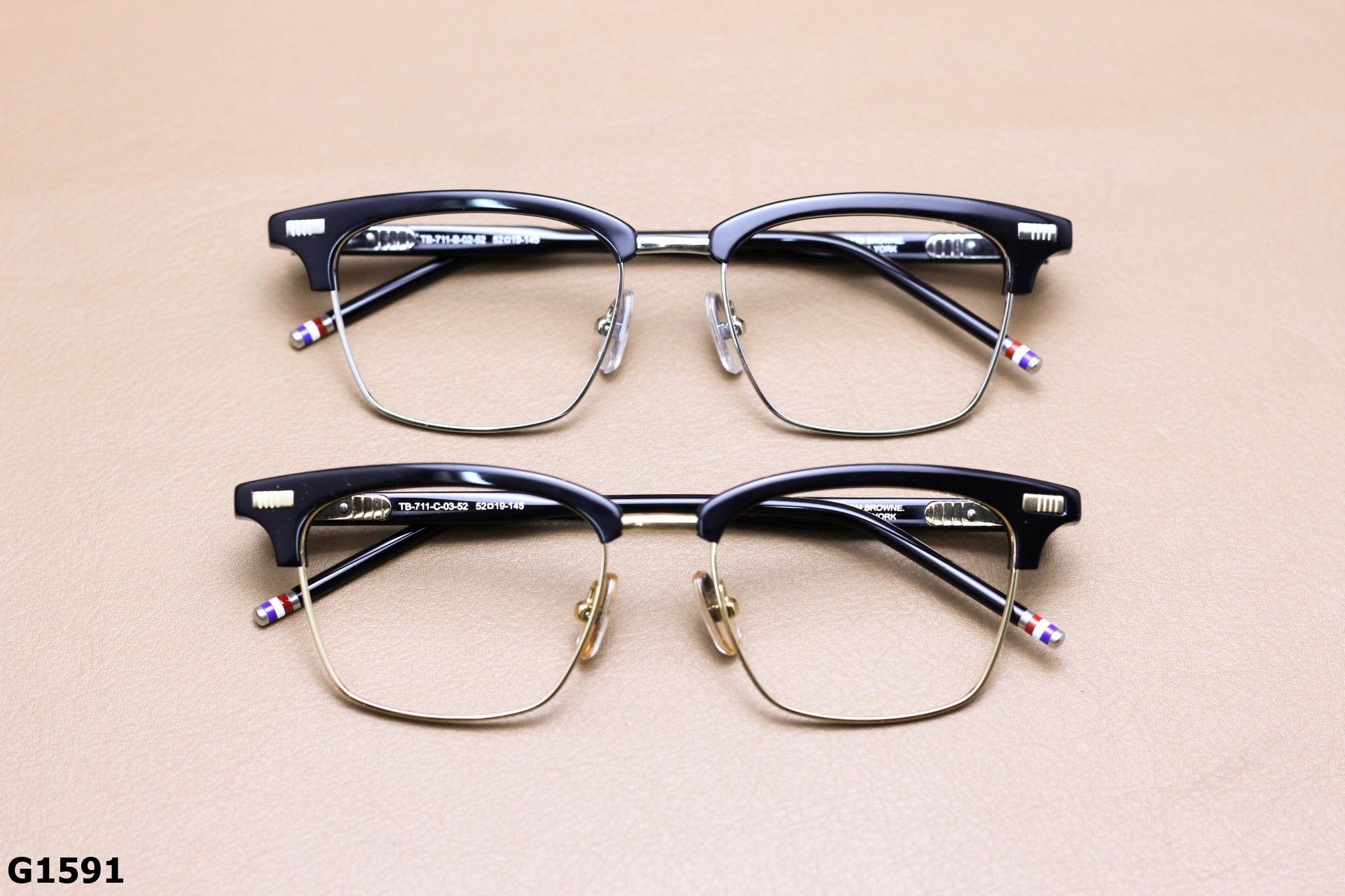 Gọng Kính Cận Nửa Viền Unisex, Chất Nhựa Acetate Nguyên Khối Cao Cấp - G1591