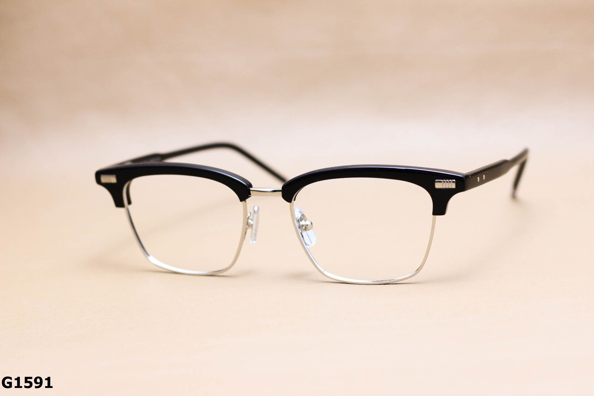 Gọng Kính Cận Nửa Viền Unisex, Chất Nhựa Acetate Nguyên Khối Cao Cấp - G1591