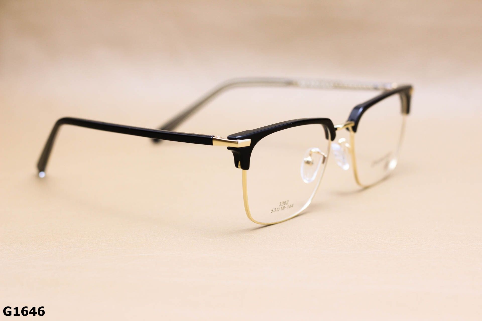 Gọng Kính Cận Clubmaster Unisex, Chất Hợp Kim Cao Cấp Thanh Mảnh - G1646