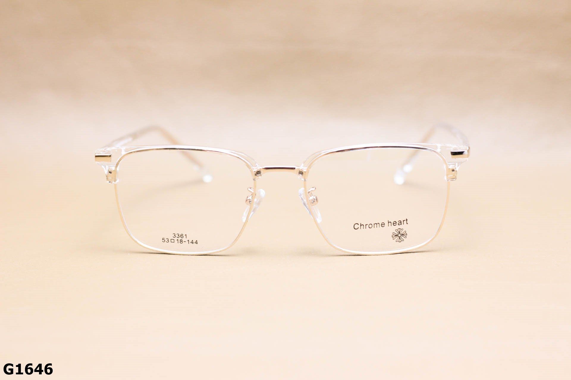 Gọng Kính Cận Clubmaster Unisex, Chất Hợp Kim Cao Cấp Thanh Mảnh - G1646
