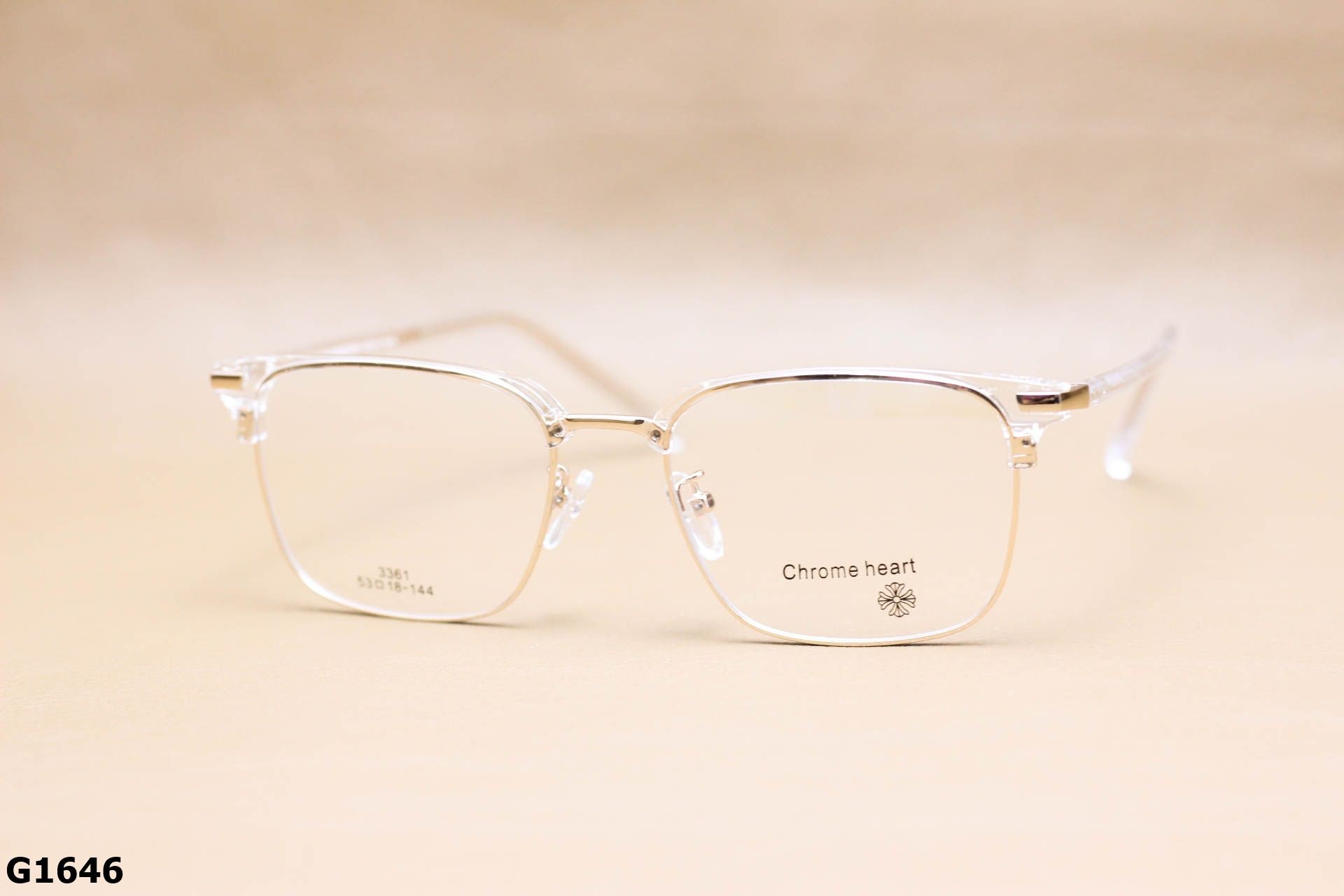 Gọng Kính Cận Clubmaster Unisex, Chất Hợp Kim Cao Cấp Thanh Mảnh - G1646