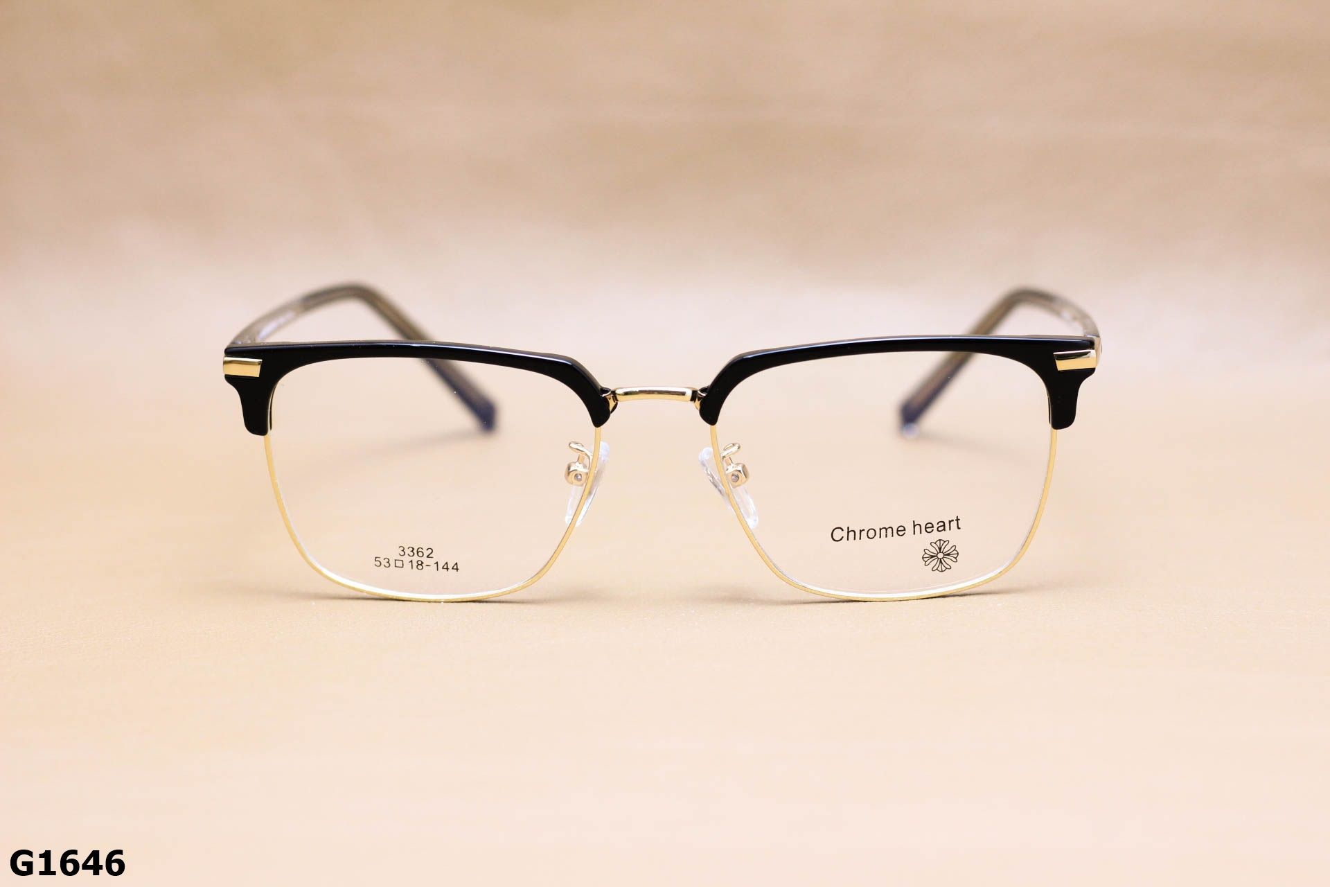 Gọng Kính Cận Clubmaster Unisex, Chất Hợp Kim Cao Cấp Thanh Mảnh - G1646