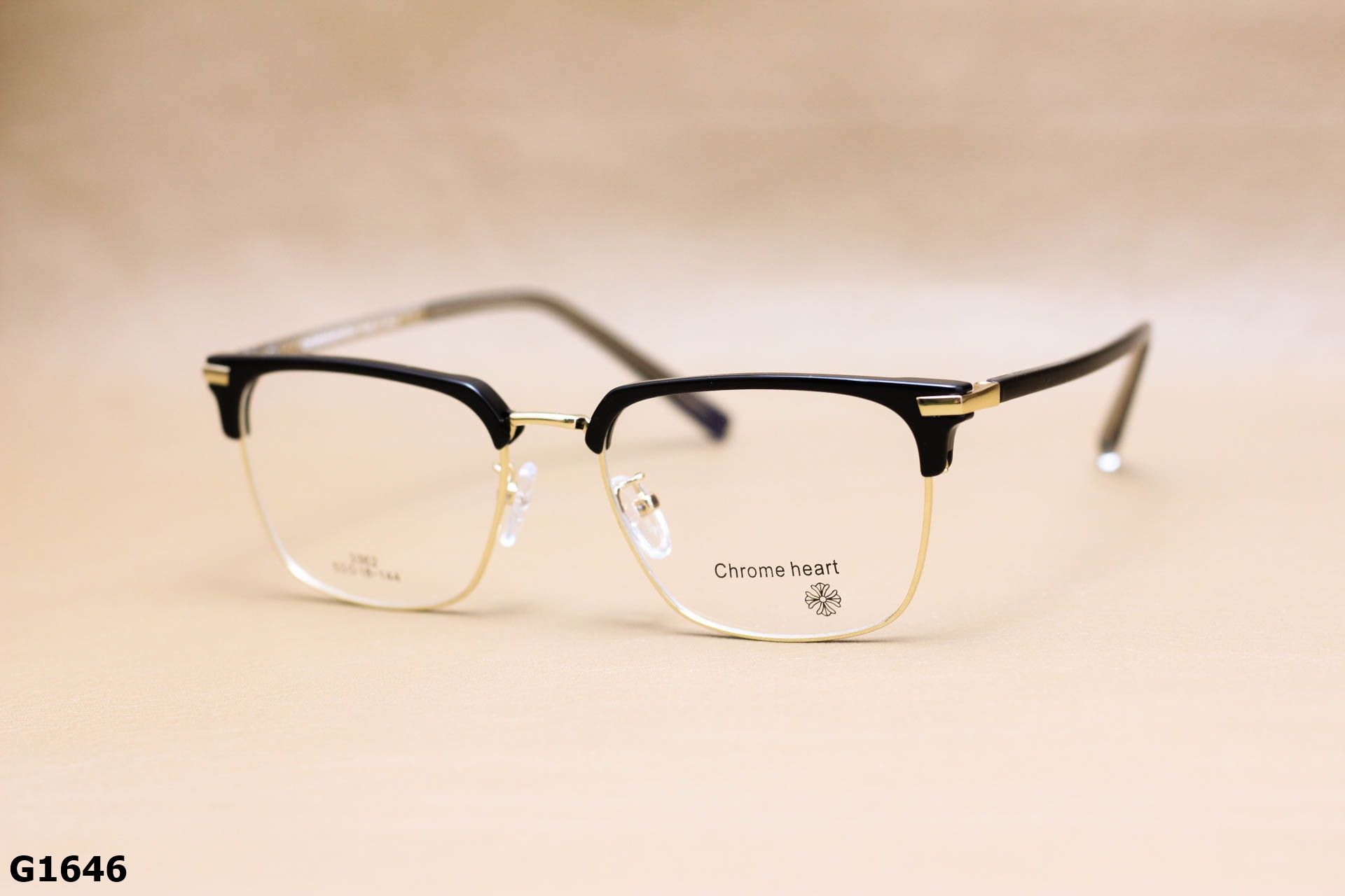 Gọng Kính Cận Clubmaster Unisex, Chất Hợp Kim Cao Cấp Thanh Mảnh - G1646
