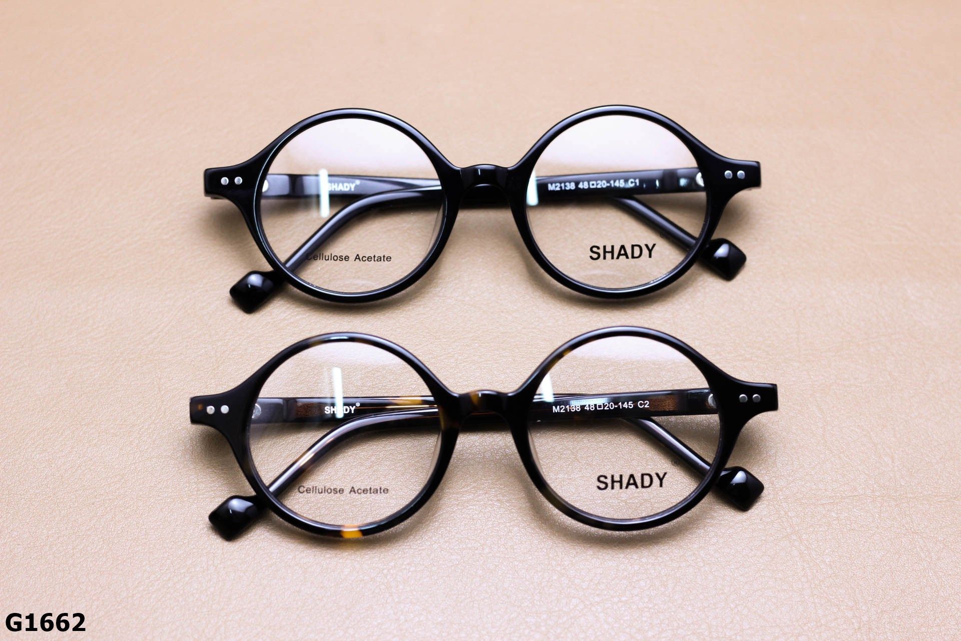 Gọng Kính Cận SHADY Dáng Tròn Unisex, Chất Nhựa Acetate Cao Cấp - G1662