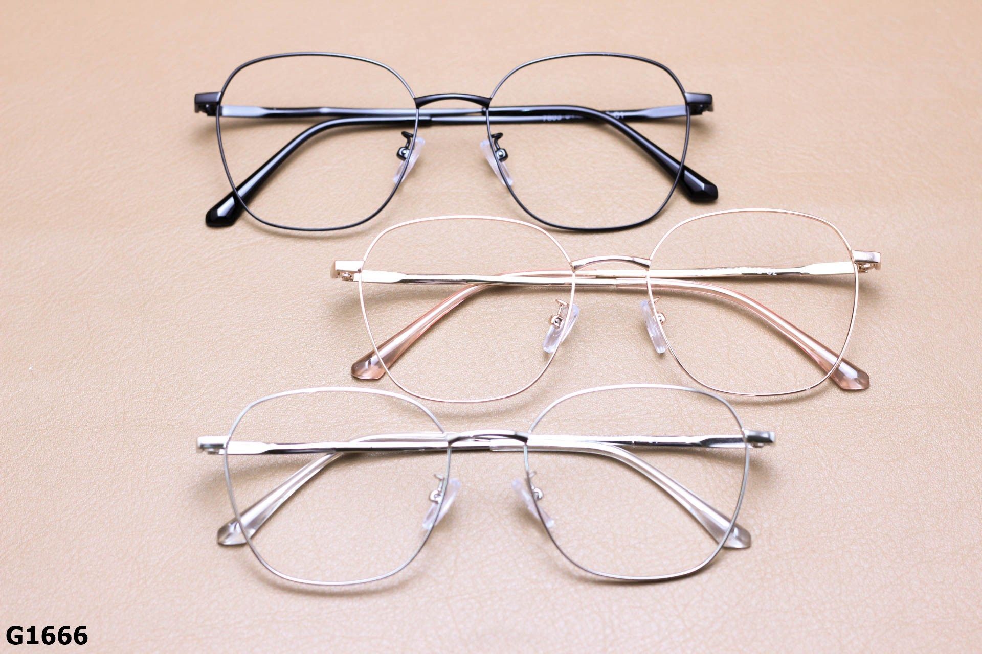Gọng Kính Cận Vuông Bầu To Thời Trang, Hợp Kim Unisex Thanh Mảnh - G1666