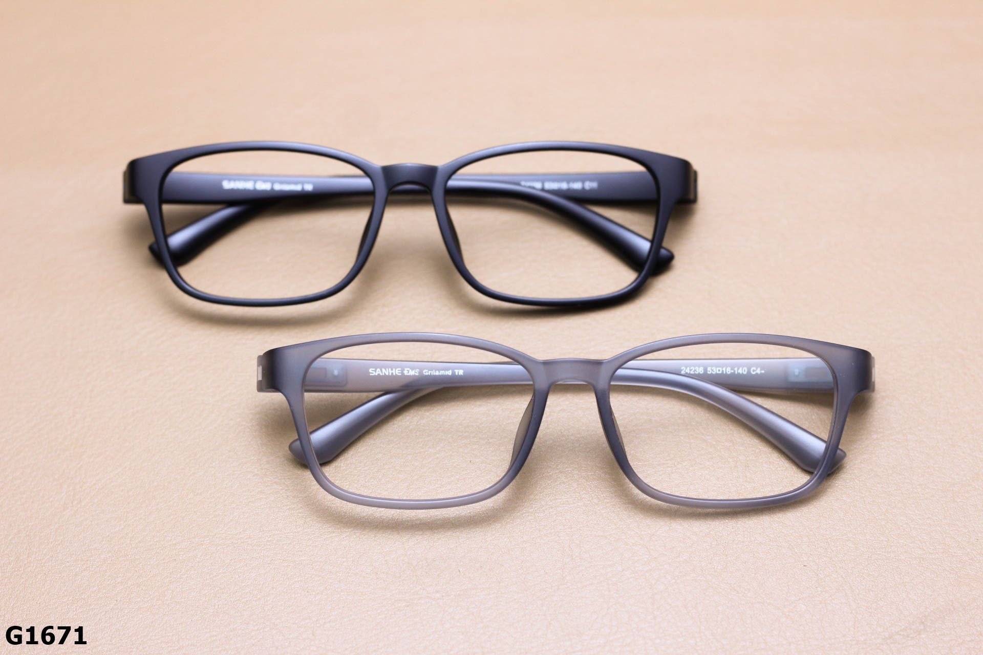 Gọng Kính Cận Nhựa Dẻo TR90, Dáng Vuông Bầu Thời Trang Unisex Thanh Mảnh - G1671