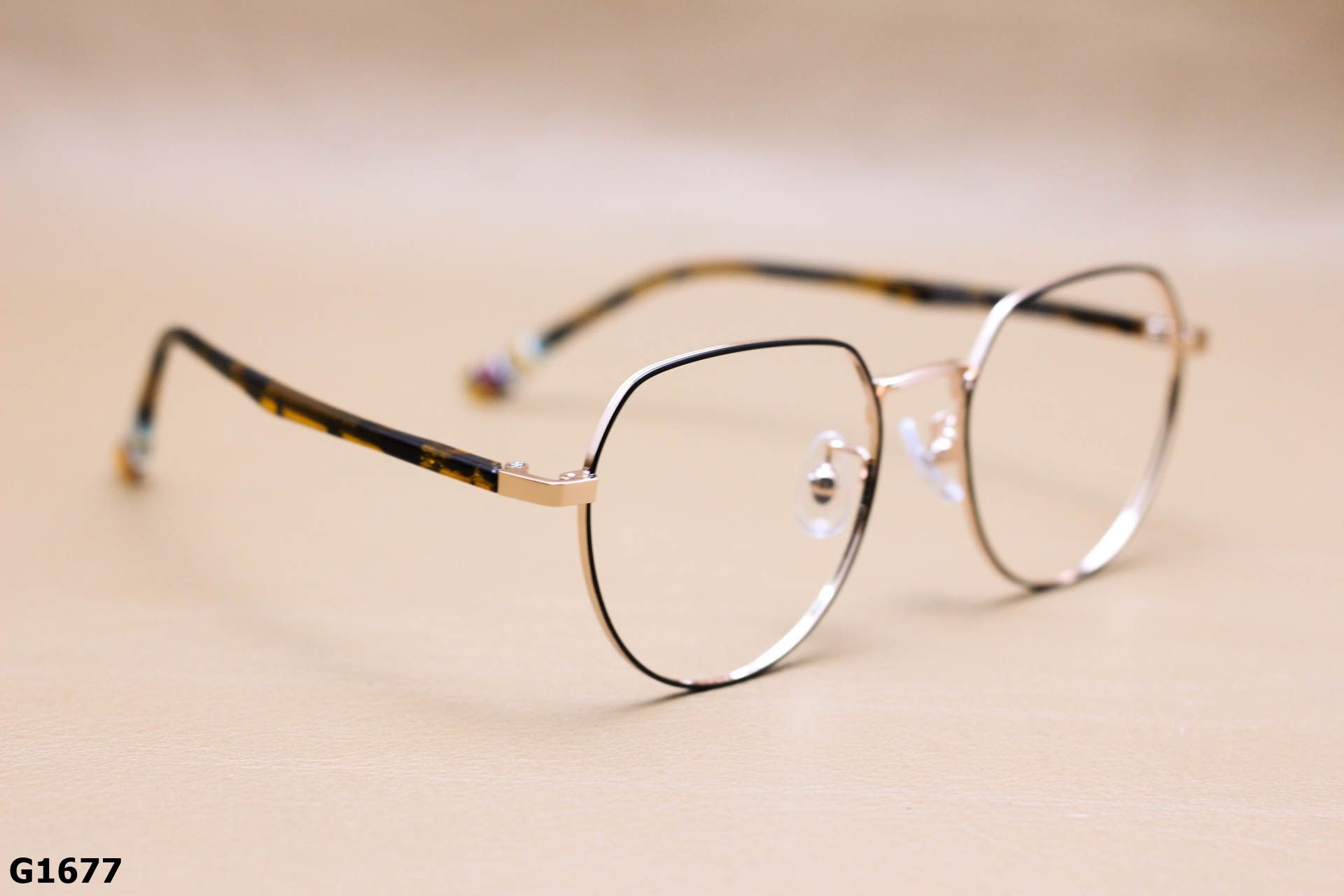 Gọng Kính Cận Lục Giác Thời Trang Unisex, Titanium Cao Cấp Thanh Mảnh - G1677