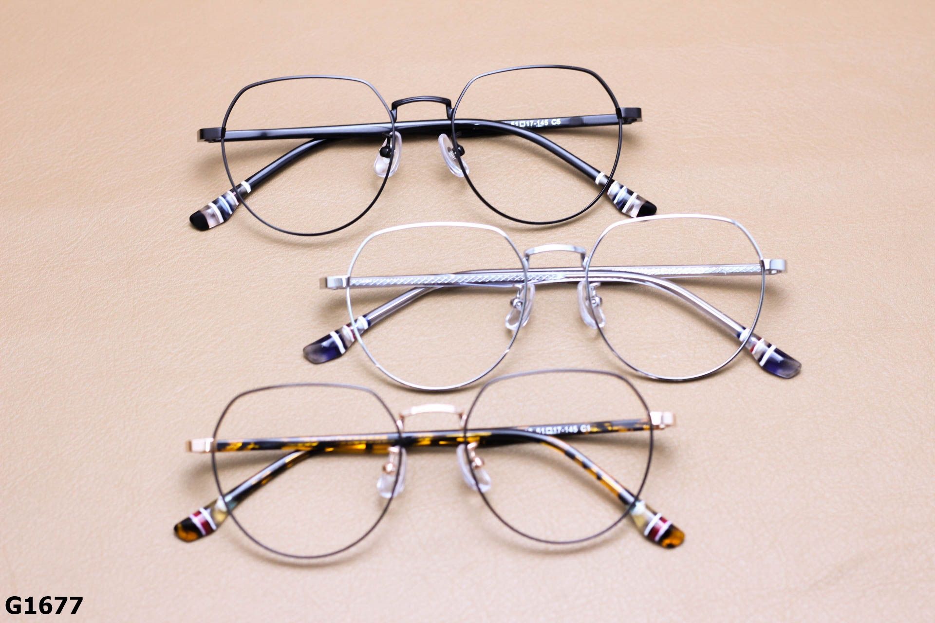 Gọng Kính Cận Lục Giác Thời Trang Unisex, Titanium Cao Cấp Thanh Mảnh - G1677