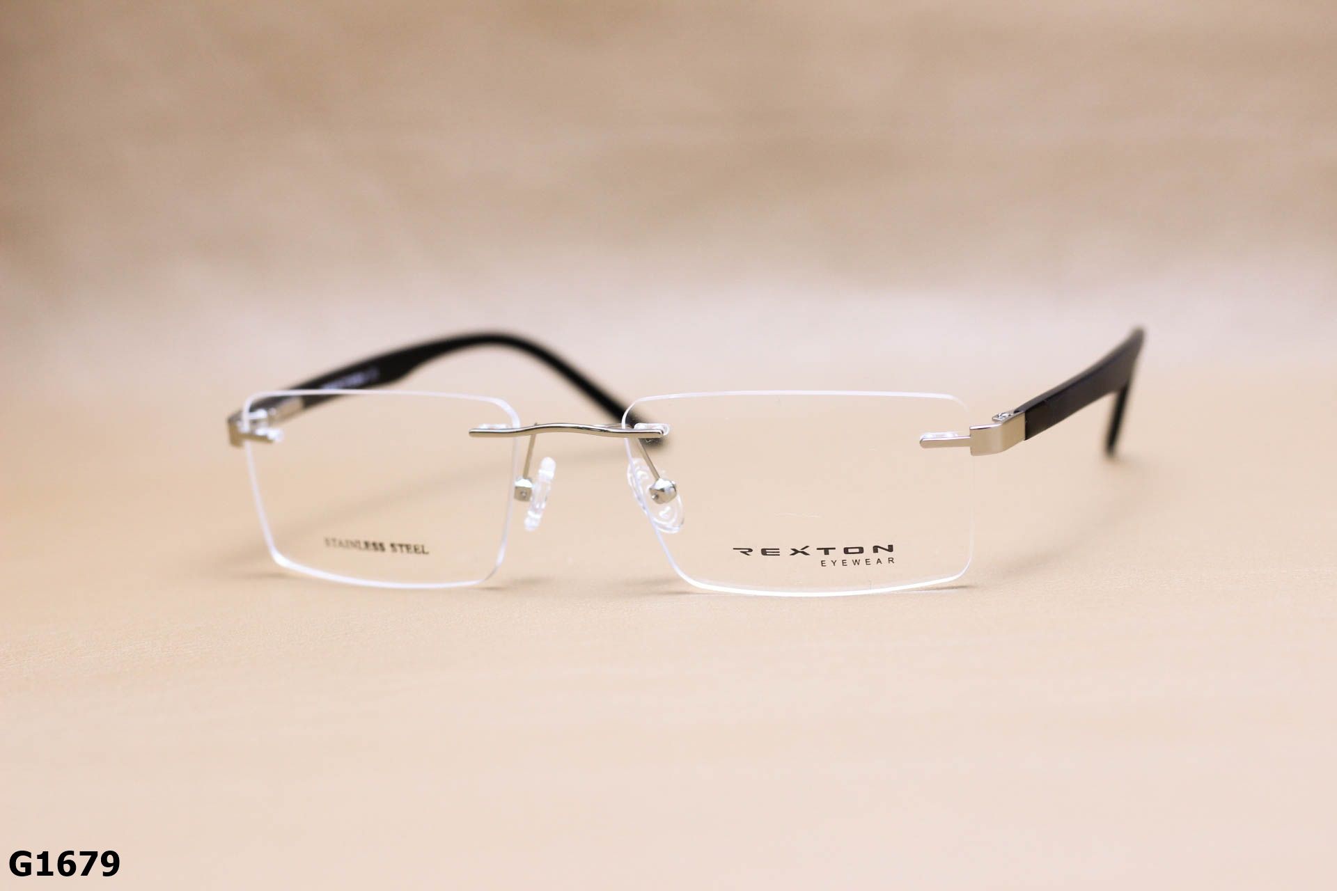 Gọng Kính Cận Khoan Ốc Thép Không Gỉ REXTON, Nhựa Acetate Nguyên Khối Unisex - G1679