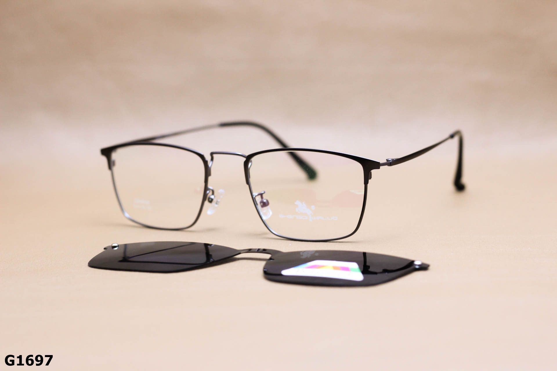 Gọng Kính 2 Trong 1 Thời Trang Nam, Tròng Mát Polarized Chống Phân Cực - G1697