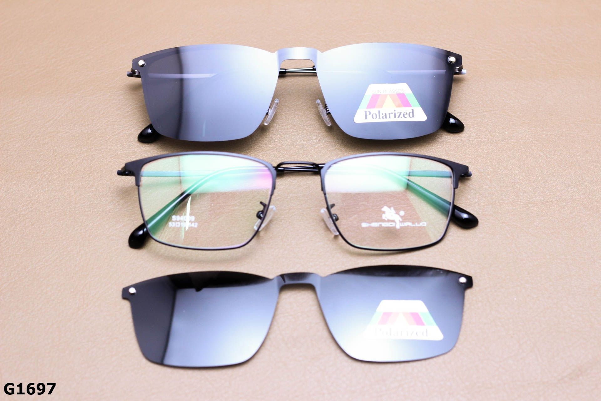 Gọng Kính 2 Trong 1 Thời Trang Nam, Tròng Mát Polarized Chống Phân Cực - G1697