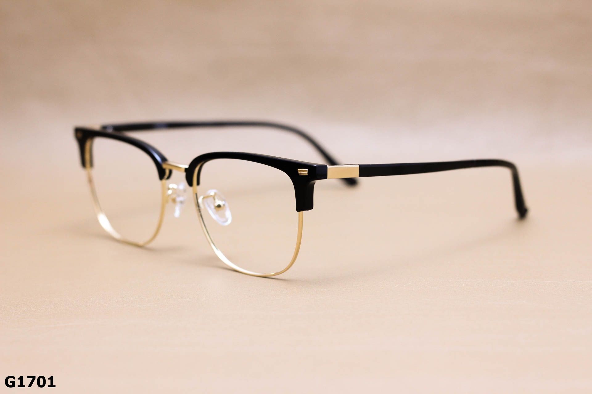 Gọng Kính Cận Clubmaster Unisex, Chất Hợp Kim Cao Cấp Thanh Mảnh - G1701