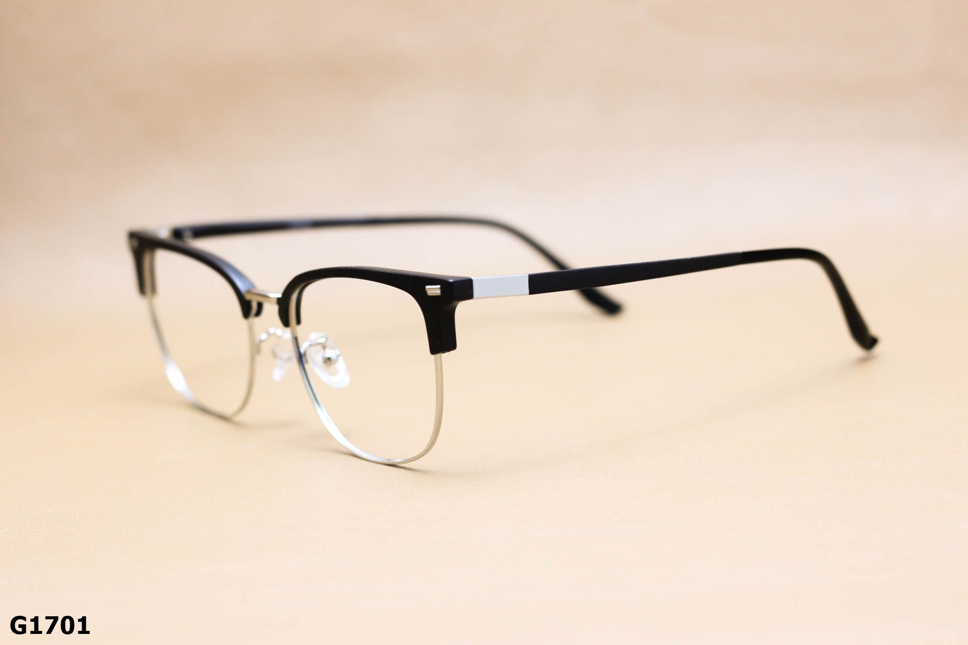 Gọng Kính Cận Clubmaster Unisex, Chất Hợp Kim Cao Cấp Thanh Mảnh - G1701