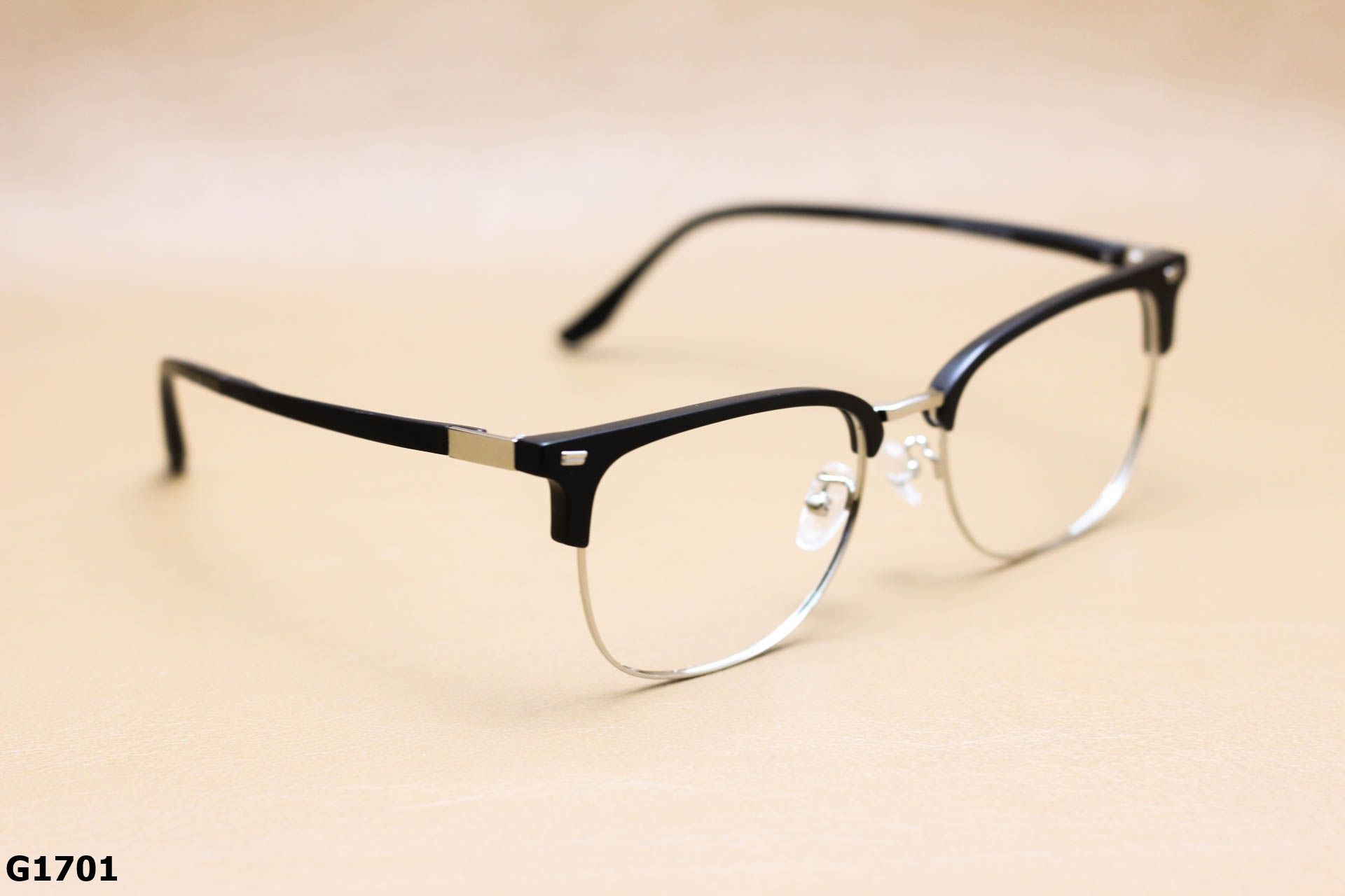 Gọng Kính Cận Clubmaster Unisex, Chất Hợp Kim Cao Cấp Thanh Mảnh - G1701