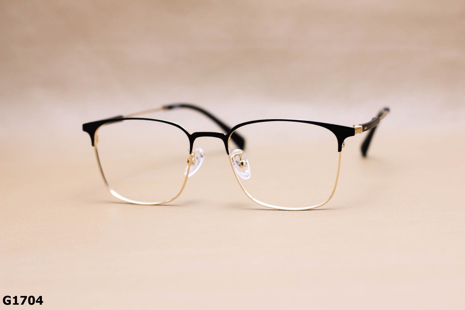 Gọng Kính Cận Hợp Kim Cao Cấp, Dáng Vuông Clubmaster Thanh Mảnh Unisex - G1704