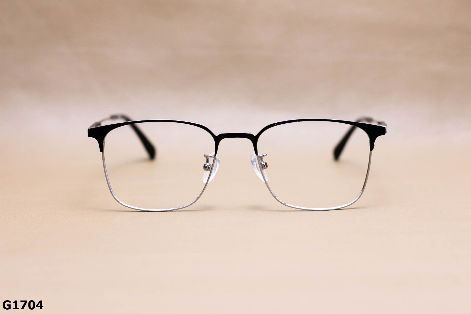 Gọng Kính Cận Hợp Kim Cao Cấp, Dáng Vuông Clubmaster Thanh Mảnh Unisex - G1704