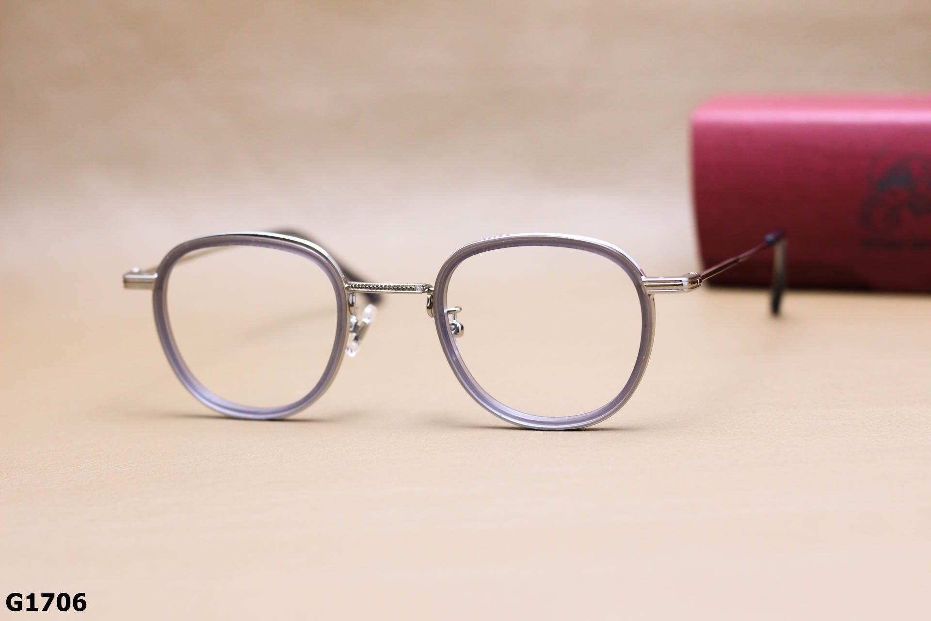 Gọng Kính Cận V Tròn Ngố Thời Trang Unisex, Chất B-Titanium Cao Cấp Thanh Mảnh - G1706 (FullBox)