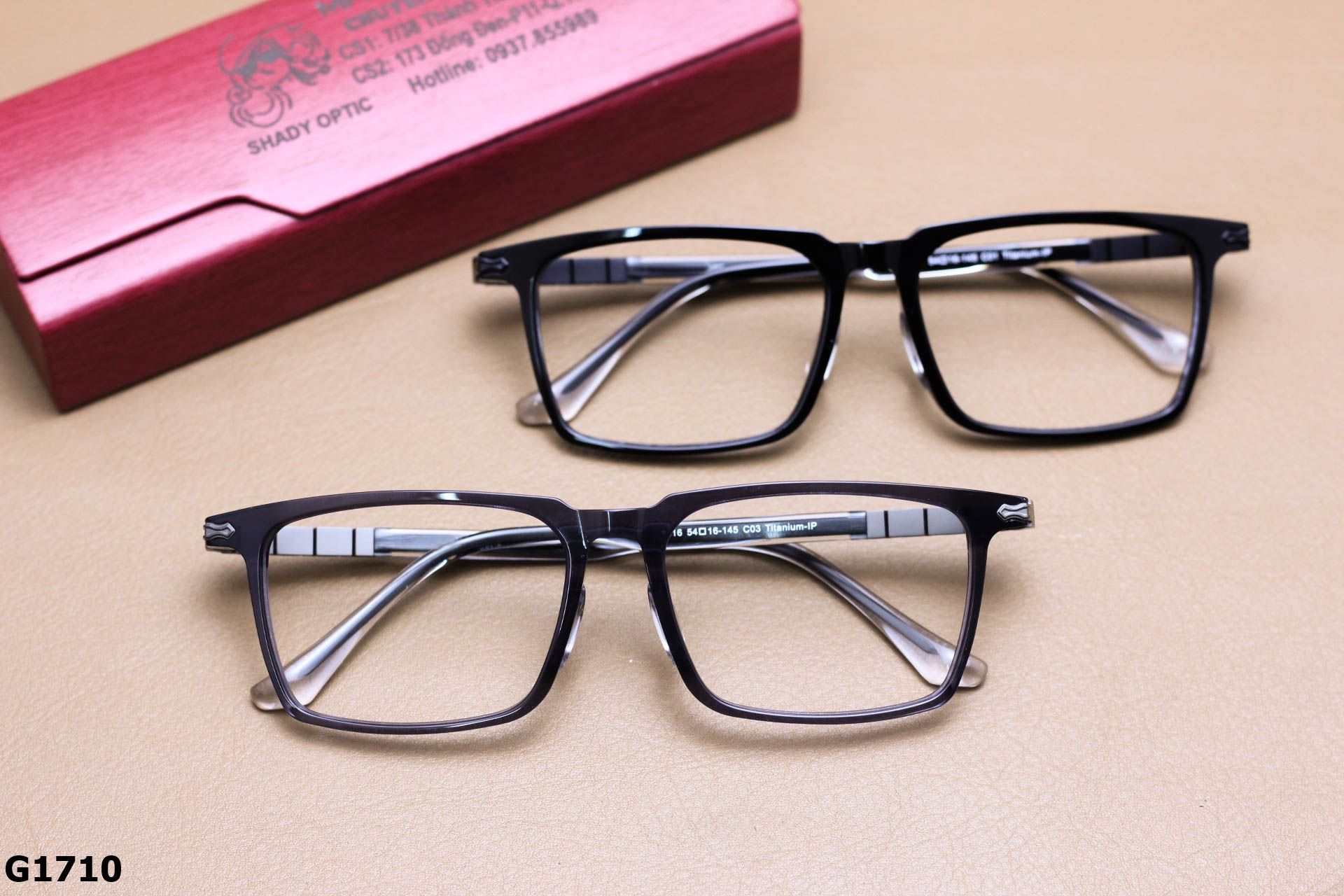Gọng Kính Cận Dáng Vuông Thời Trang Unisex, Chất Liệu Titanium IP Cao Cấp - G1710