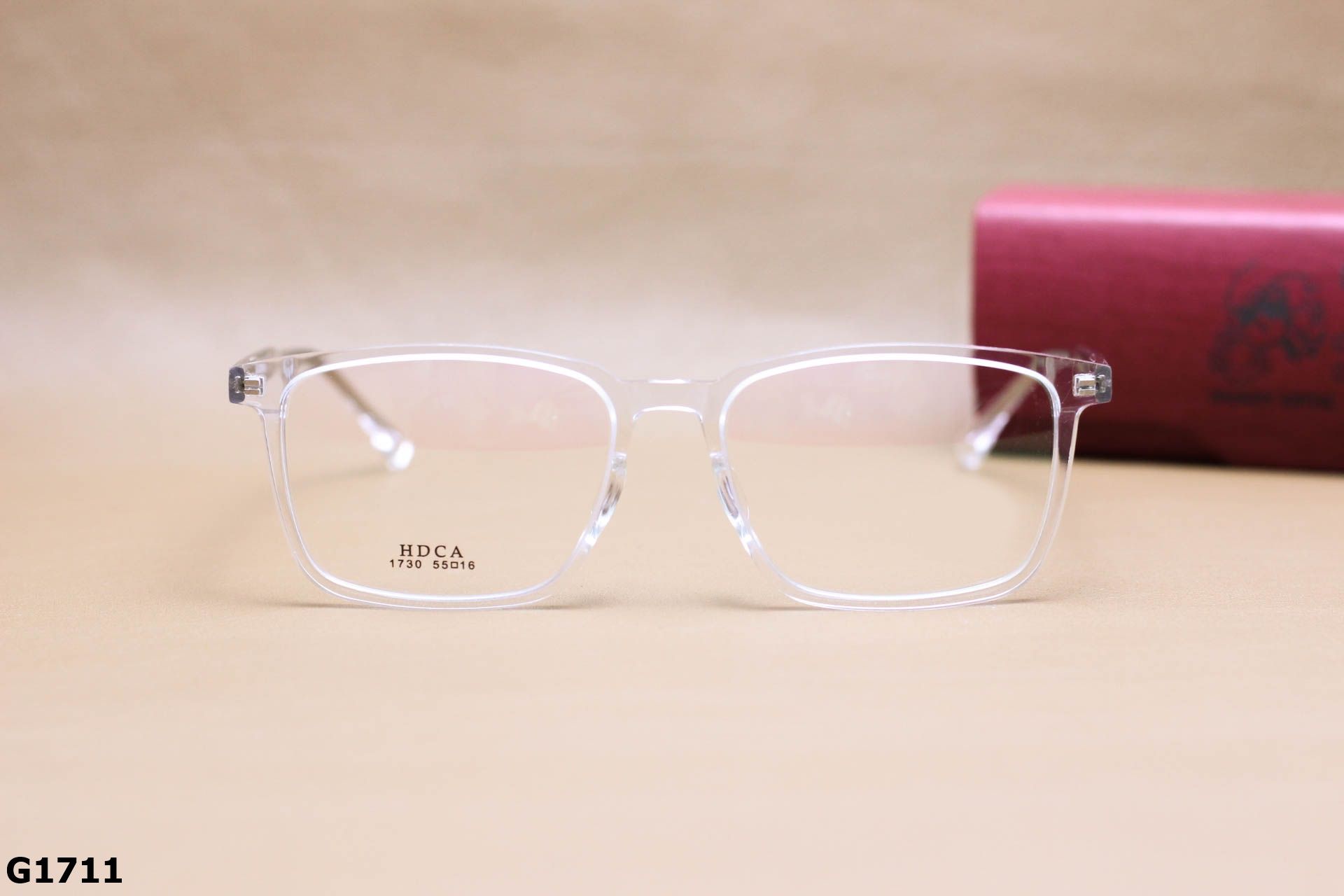 Gọng Kính Cận Dáng Vuông Bầu Unisex, Chất Nhựa Acetate Nguyên Khối Cao Cấp - G1711