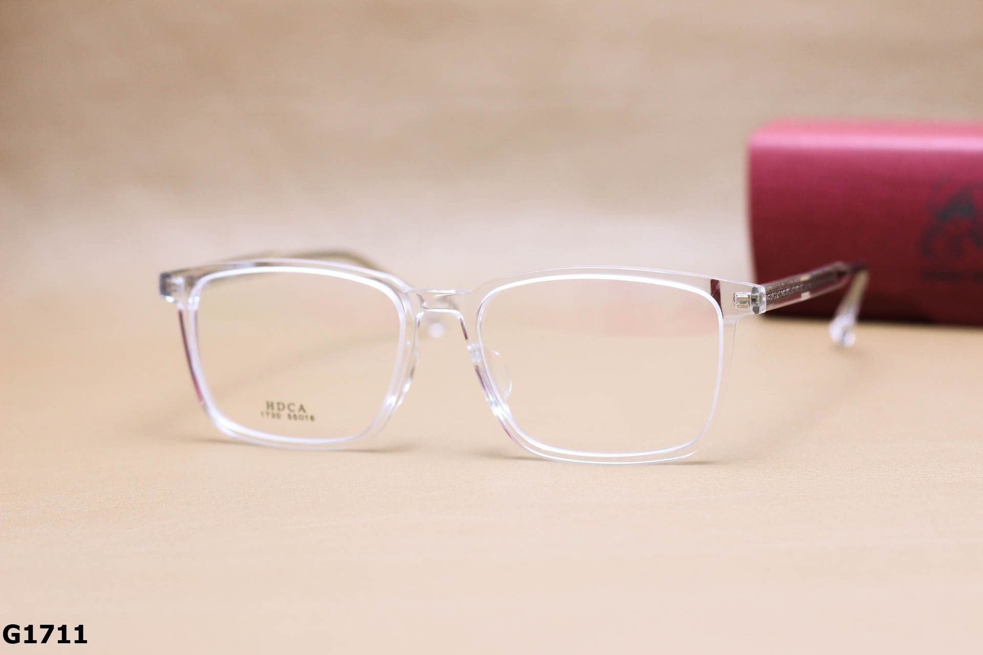 Gọng Kính Cận Dáng Vuông Bầu Unisex, Chất Nhựa Acetate Nguyên Khối Cao Cấp - G1711