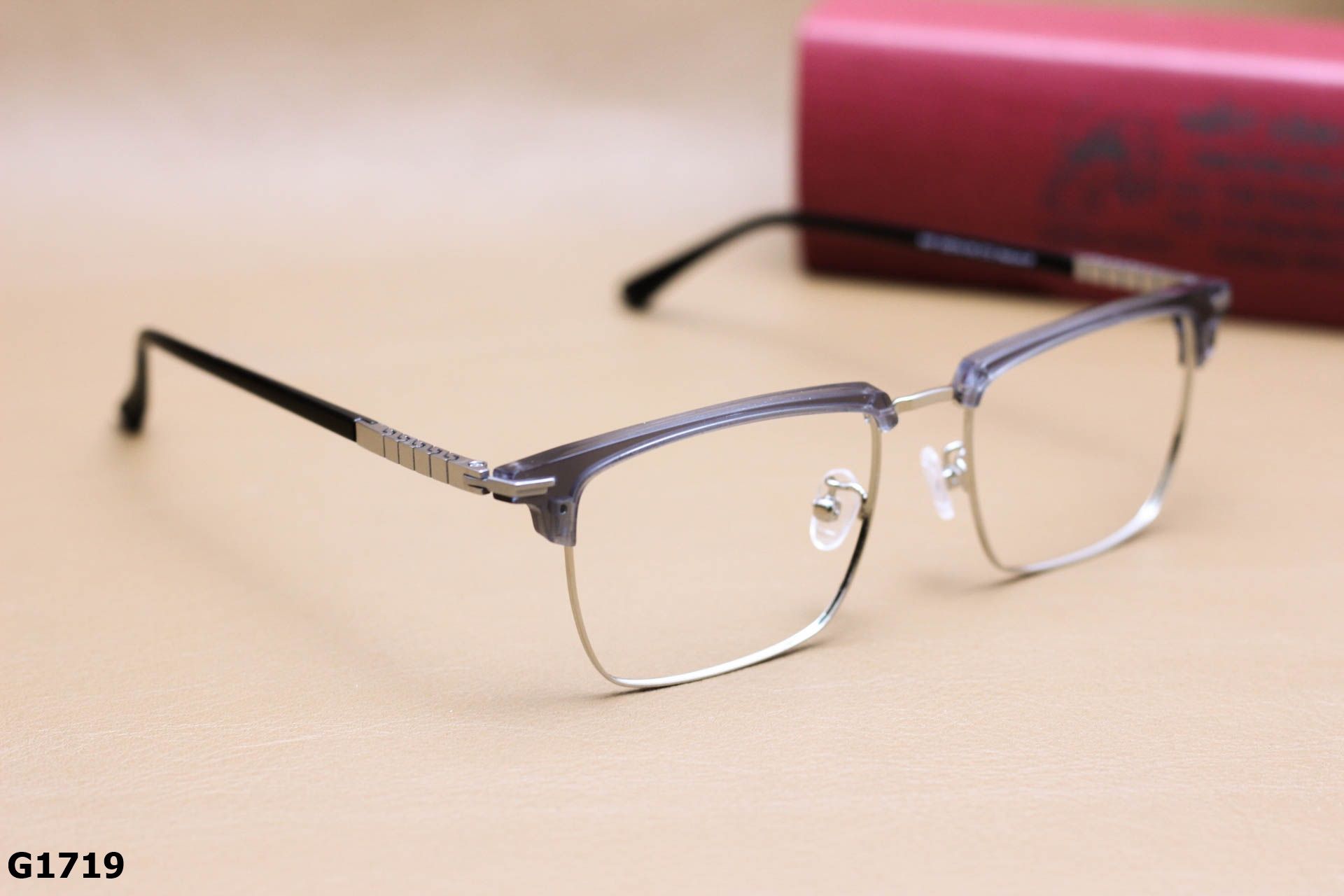 Gọng Kính Cận Nửa Viền Dáng Vuông Thời Trang Unisex, Chất Liệu Titanium IP Cao Cấp - G1719