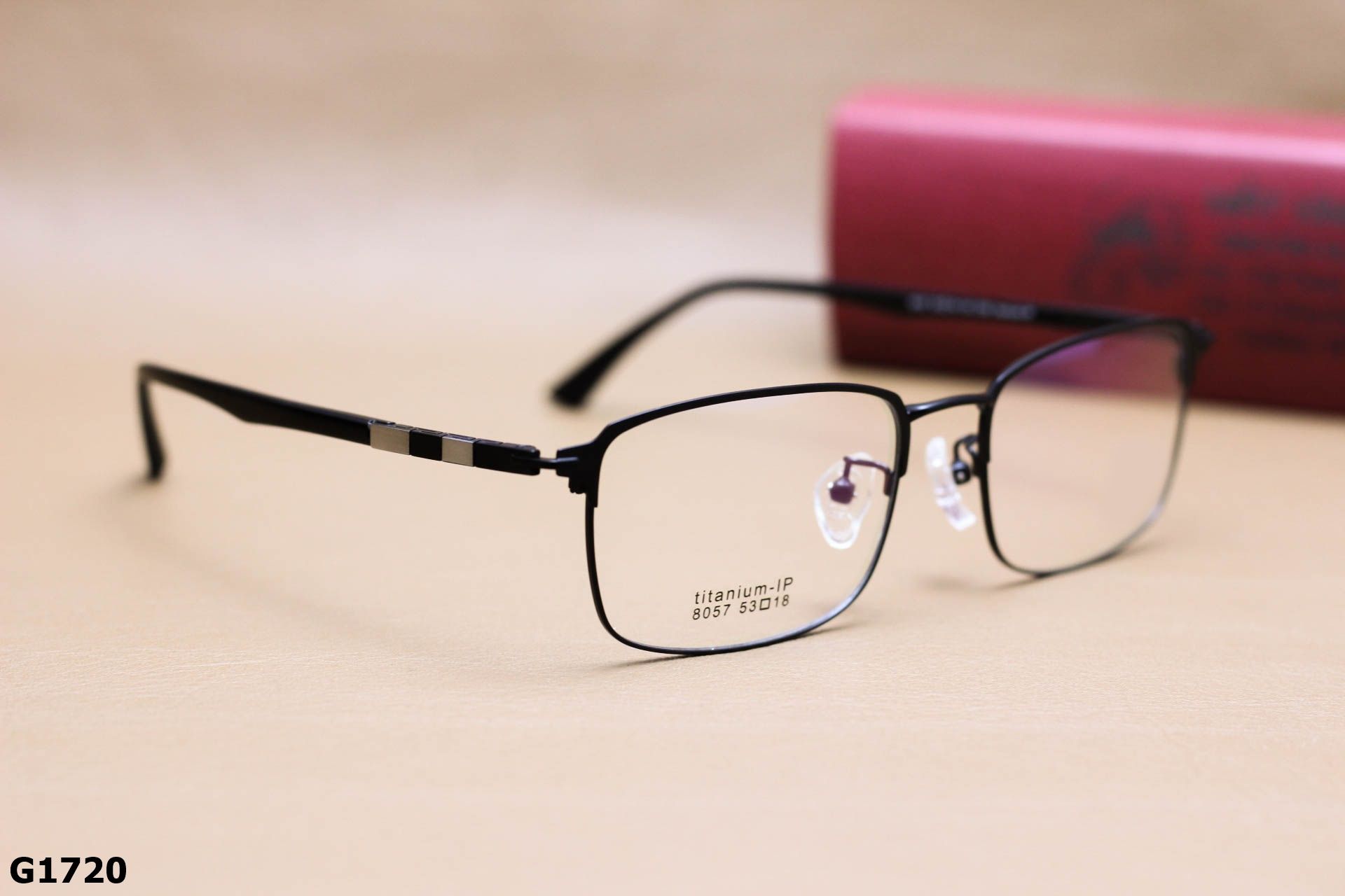 Gọng Kính Cận Nửa Viền Vuông Bầu Unisex, Chất Liệu Titanium IP Cao Cấp Siêu Bền - G1720